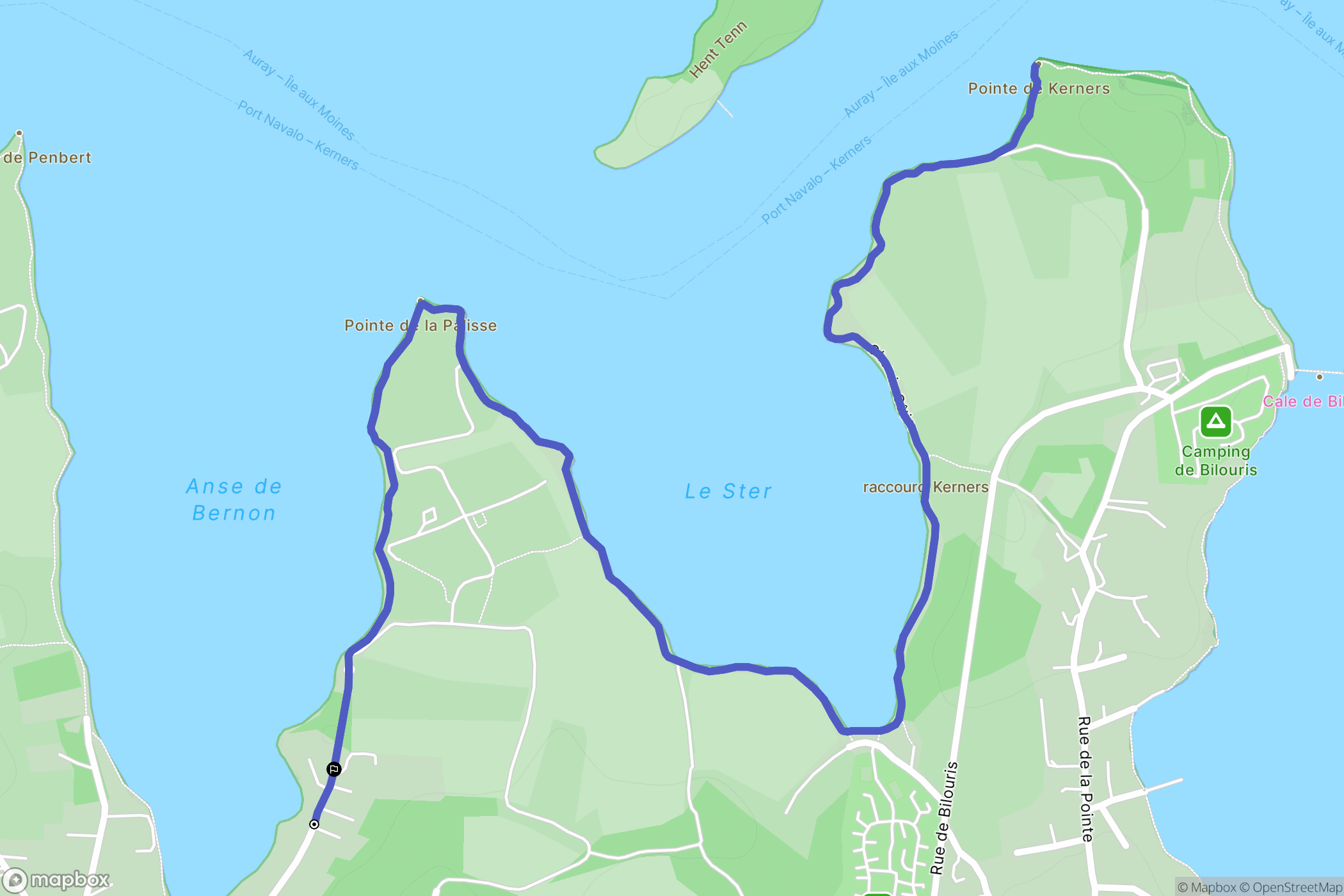 Arzon : carte du parcours de randonnée - France