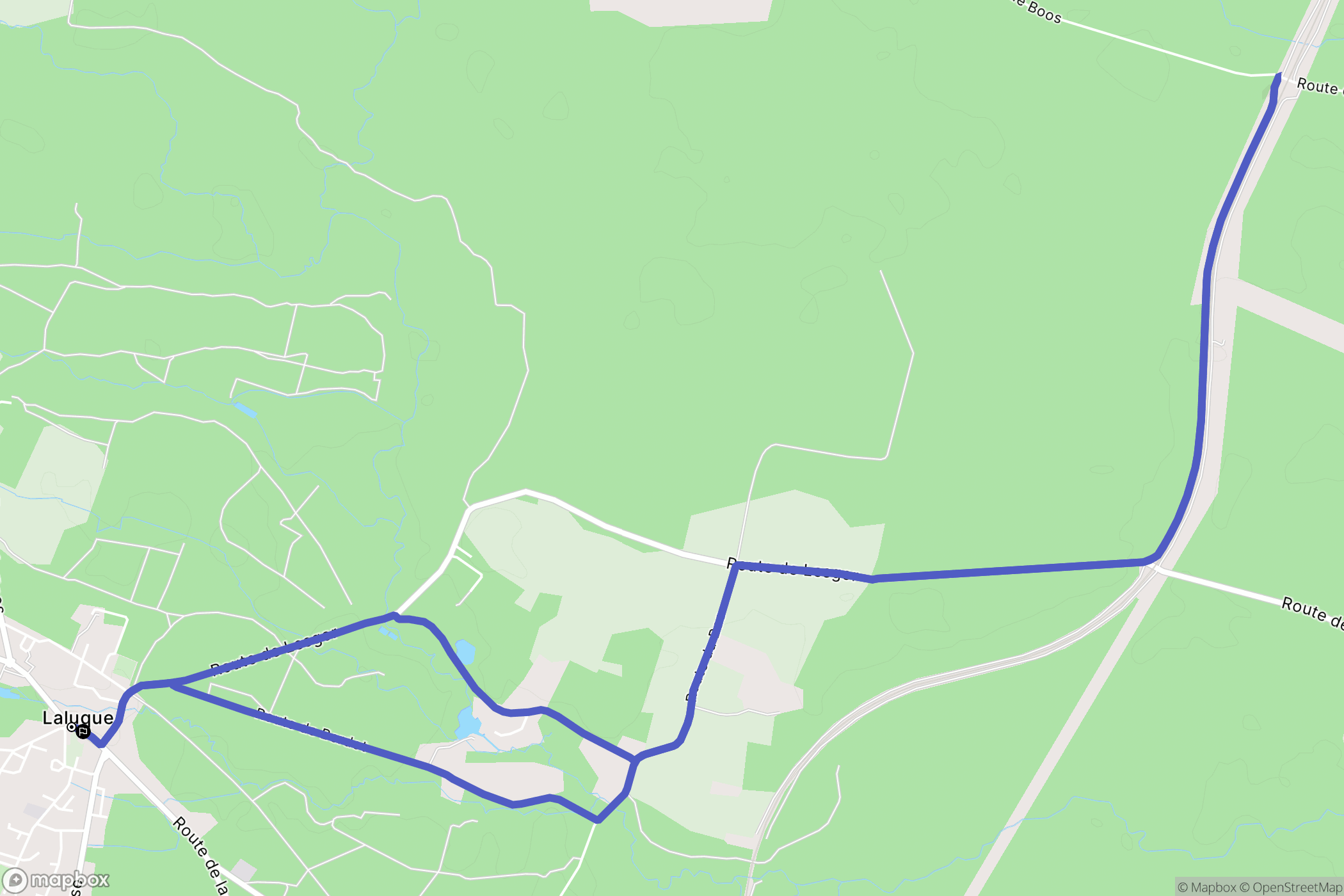 Laluque : carte du parcours de randonnée - France