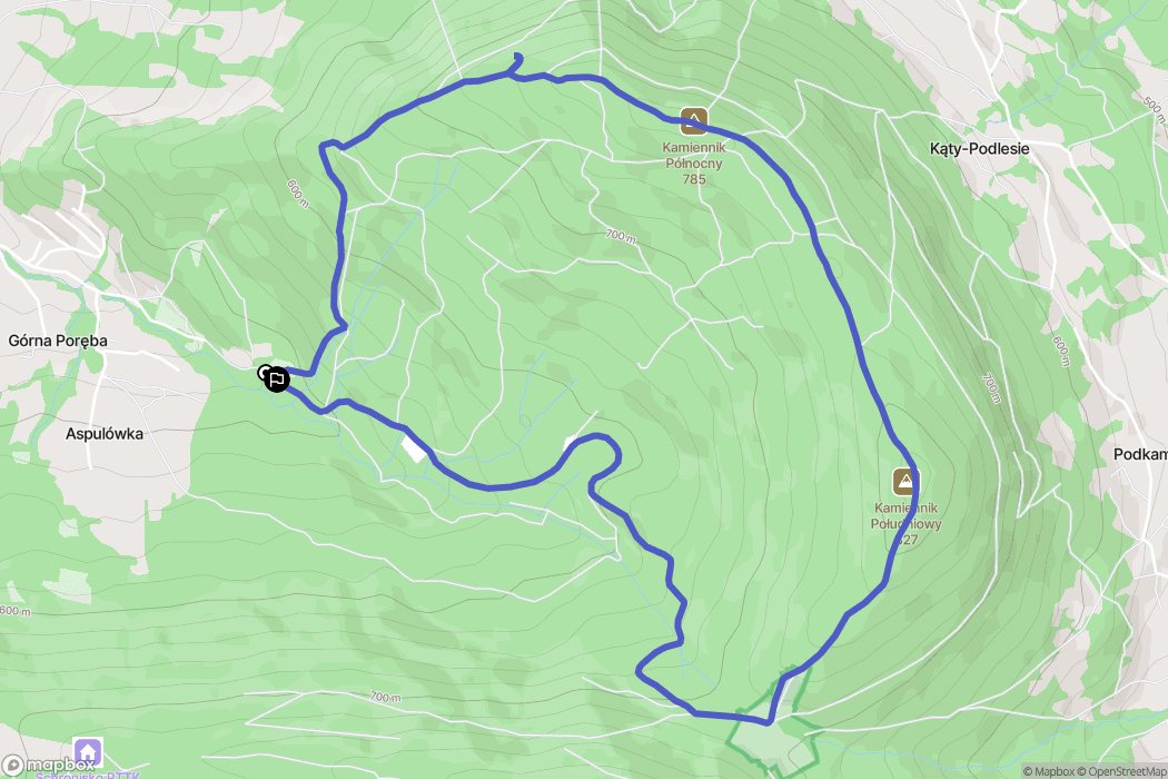 Poręba: mapa trasy - Poland