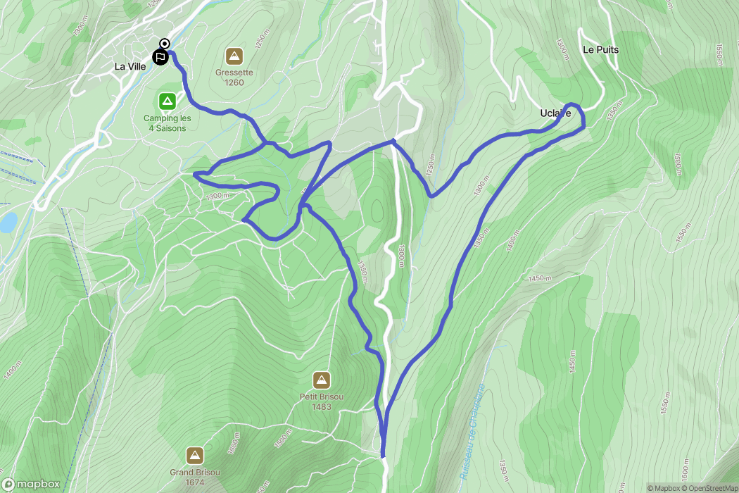 Gresse-en-Vercors : carte du parcours de randonnée - France