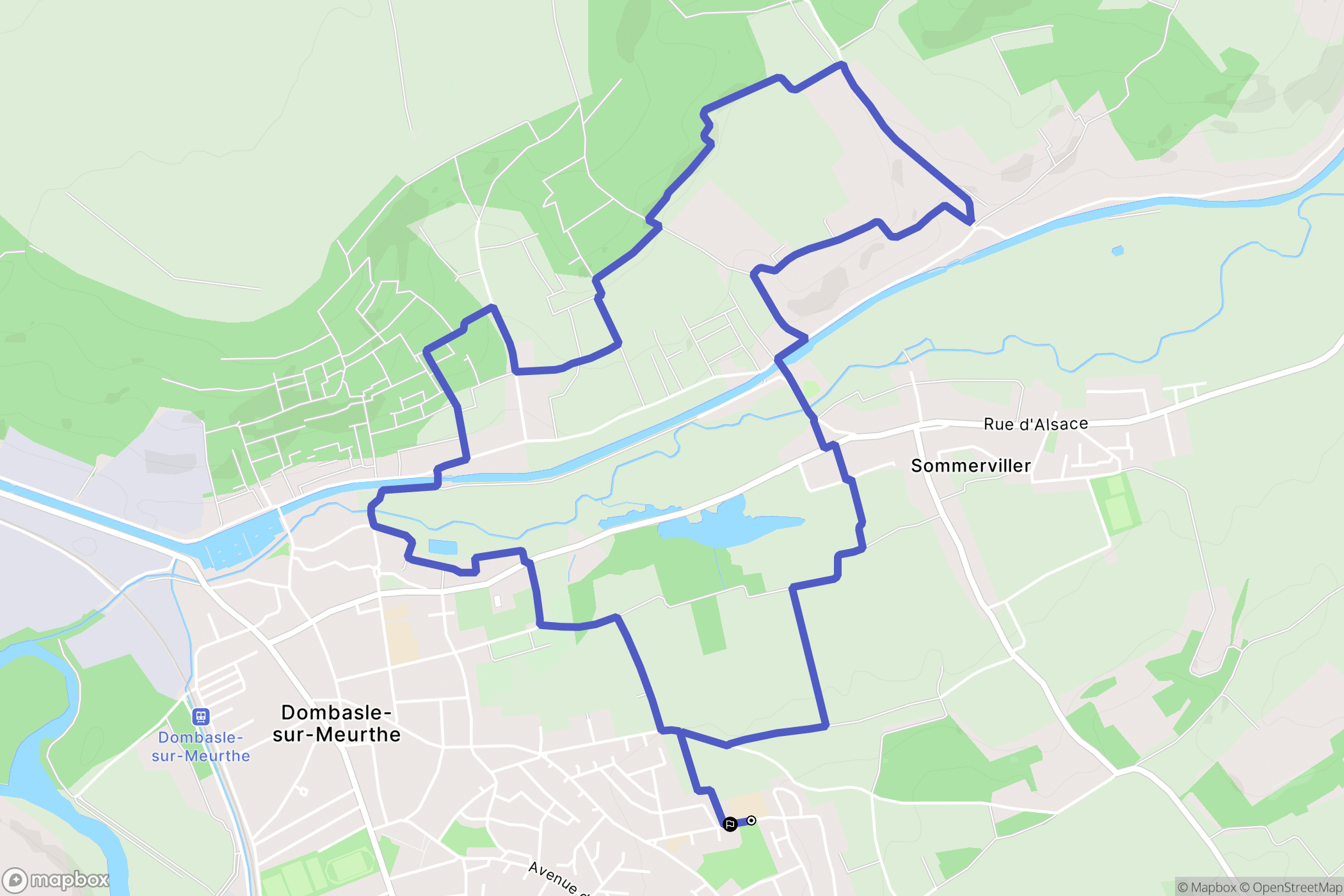 Dombasle-sur-Meurthe : carte du parcours de randonnée - France