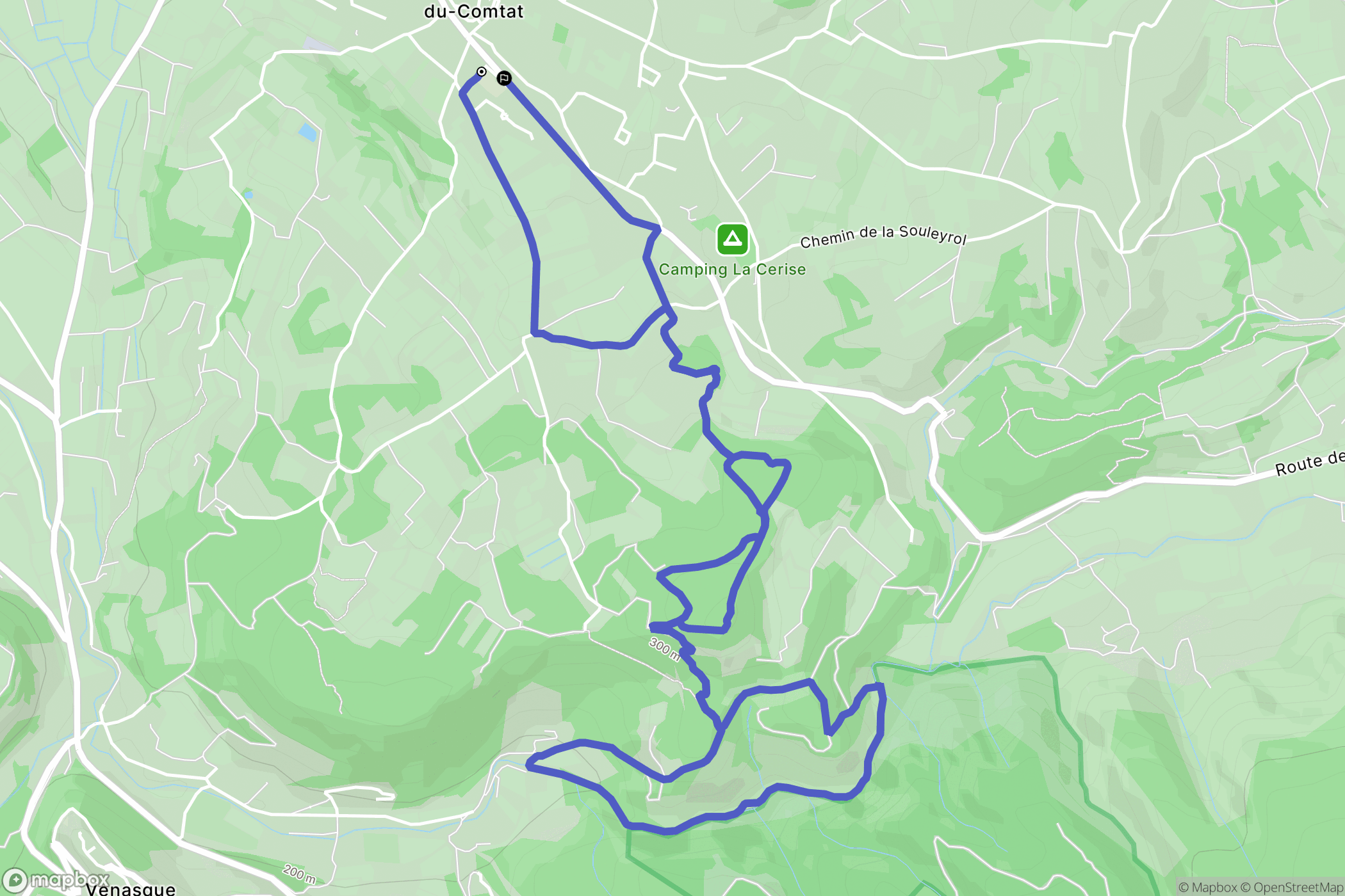 Malemort-du-Comtat : carte du parcours de randonnée - France