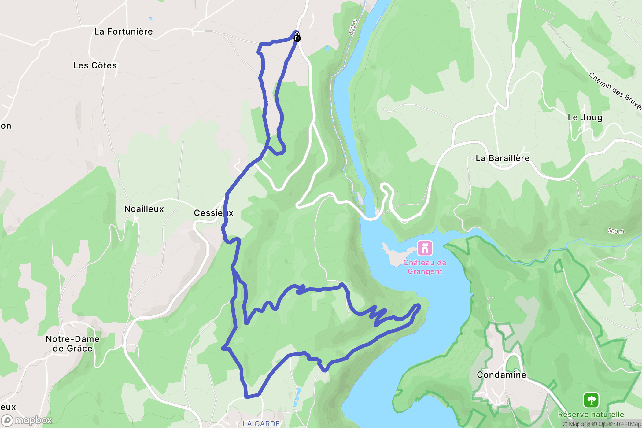 Chambles : carte du parcours de randonnée - France