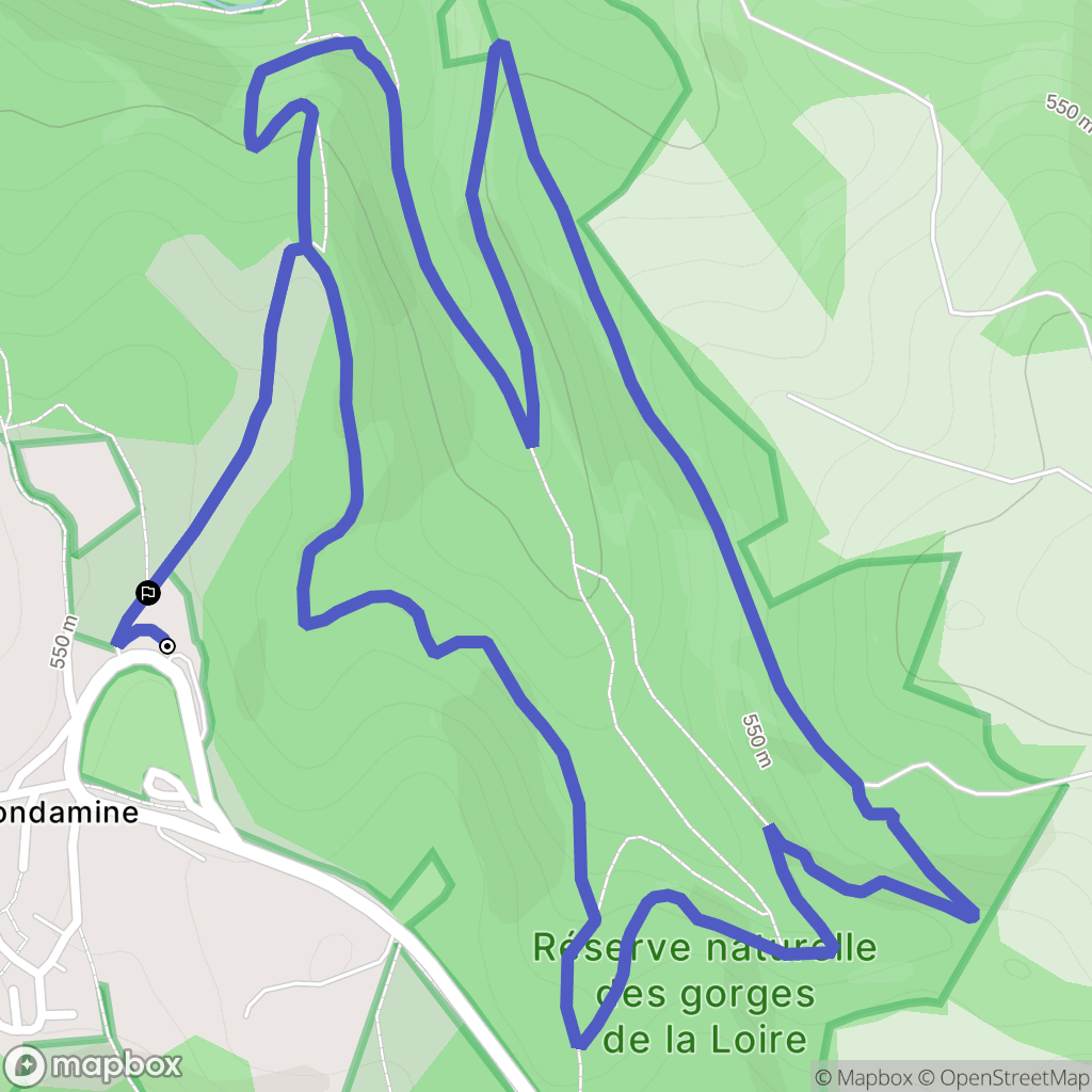 Saint-Étienne : carte du parcours de randonnée - France