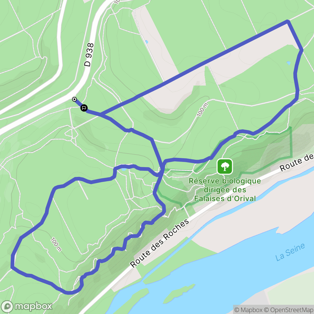 Orival : carte du parcours de randonnée - France