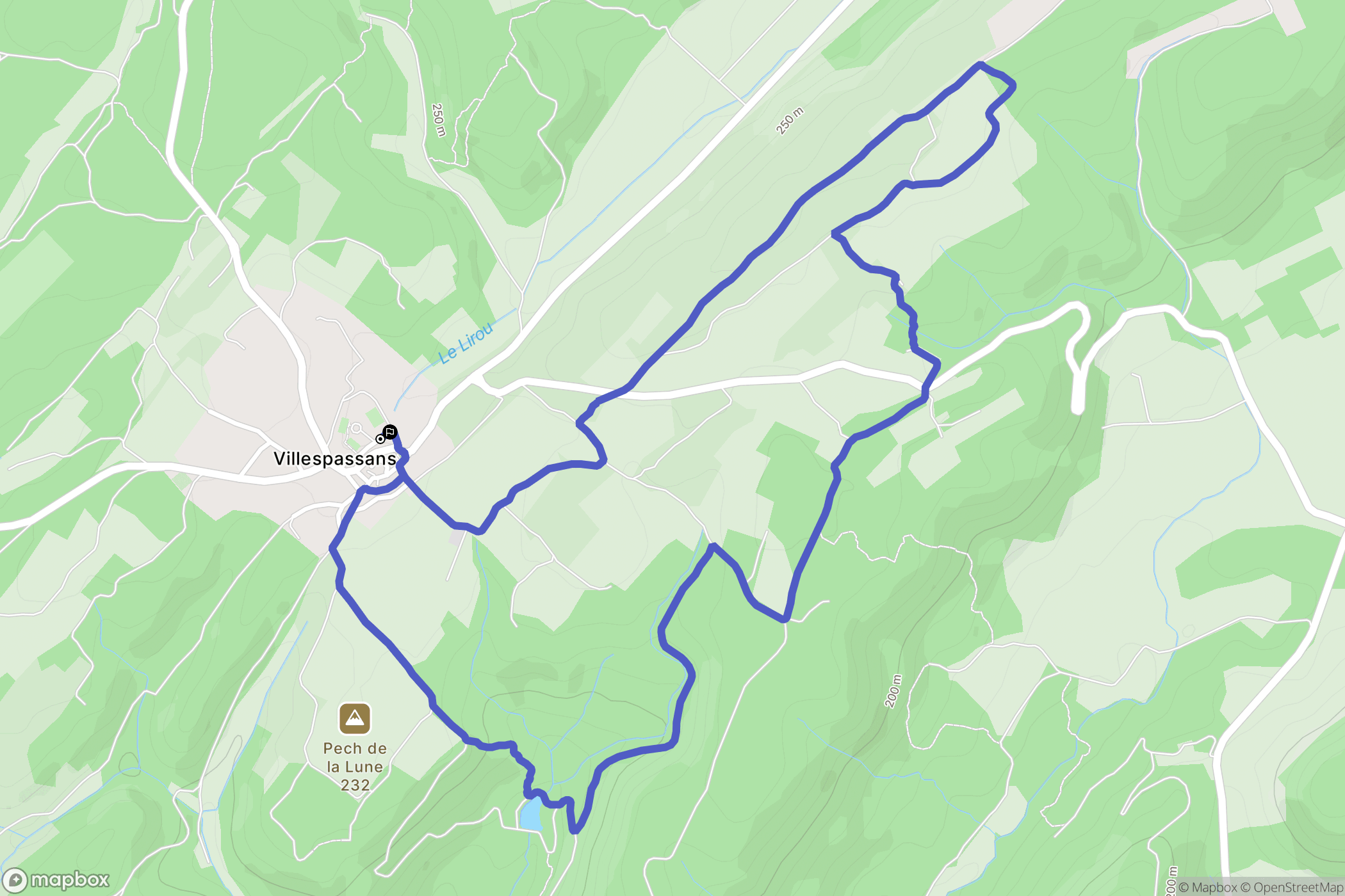 Villespassans : carte du parcours de randonnée - France
