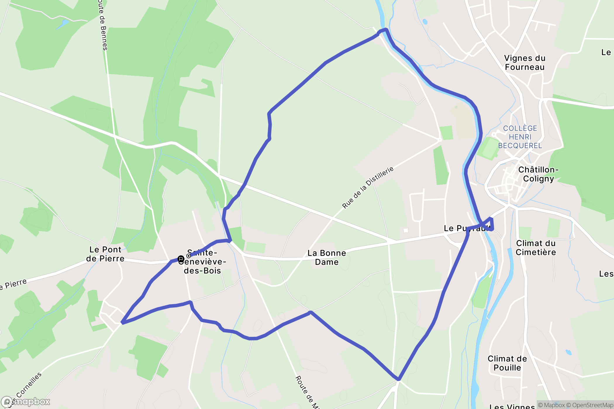 Sainte-Geneviève-des-Bois : carte du parcours de randonnée - France