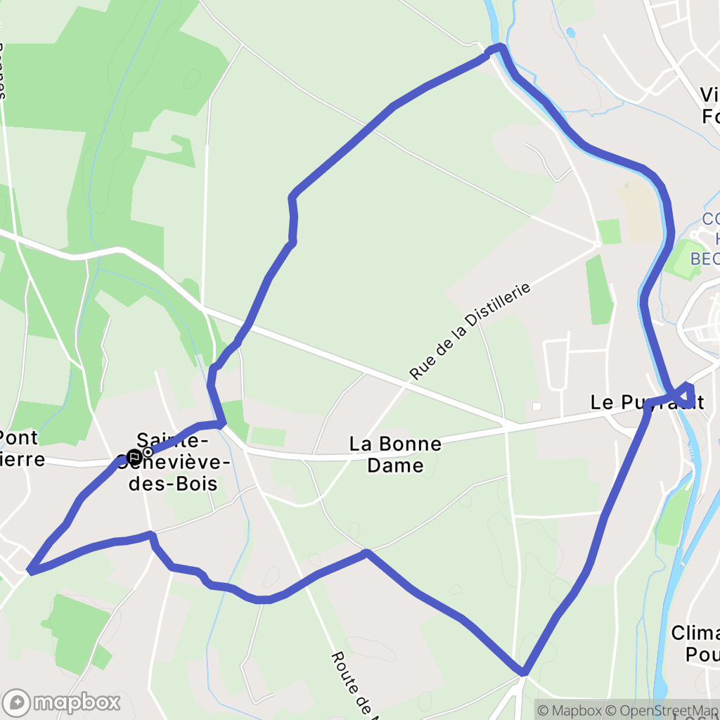 Sainte-Geneviève-des-Bois : carte du parcours de randonnée - France