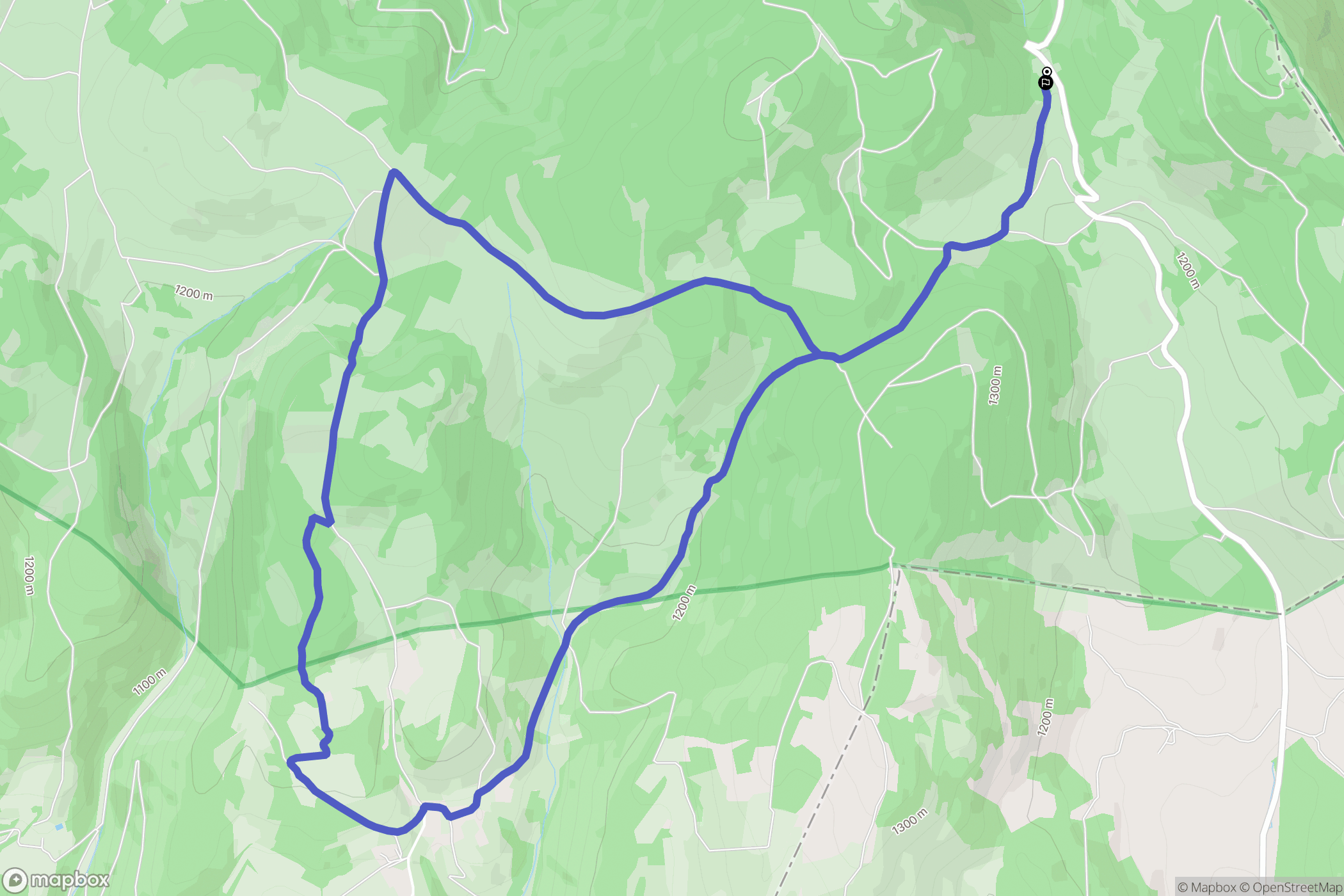 Barret-de-Lioure : carte du parcours de randonnée - France