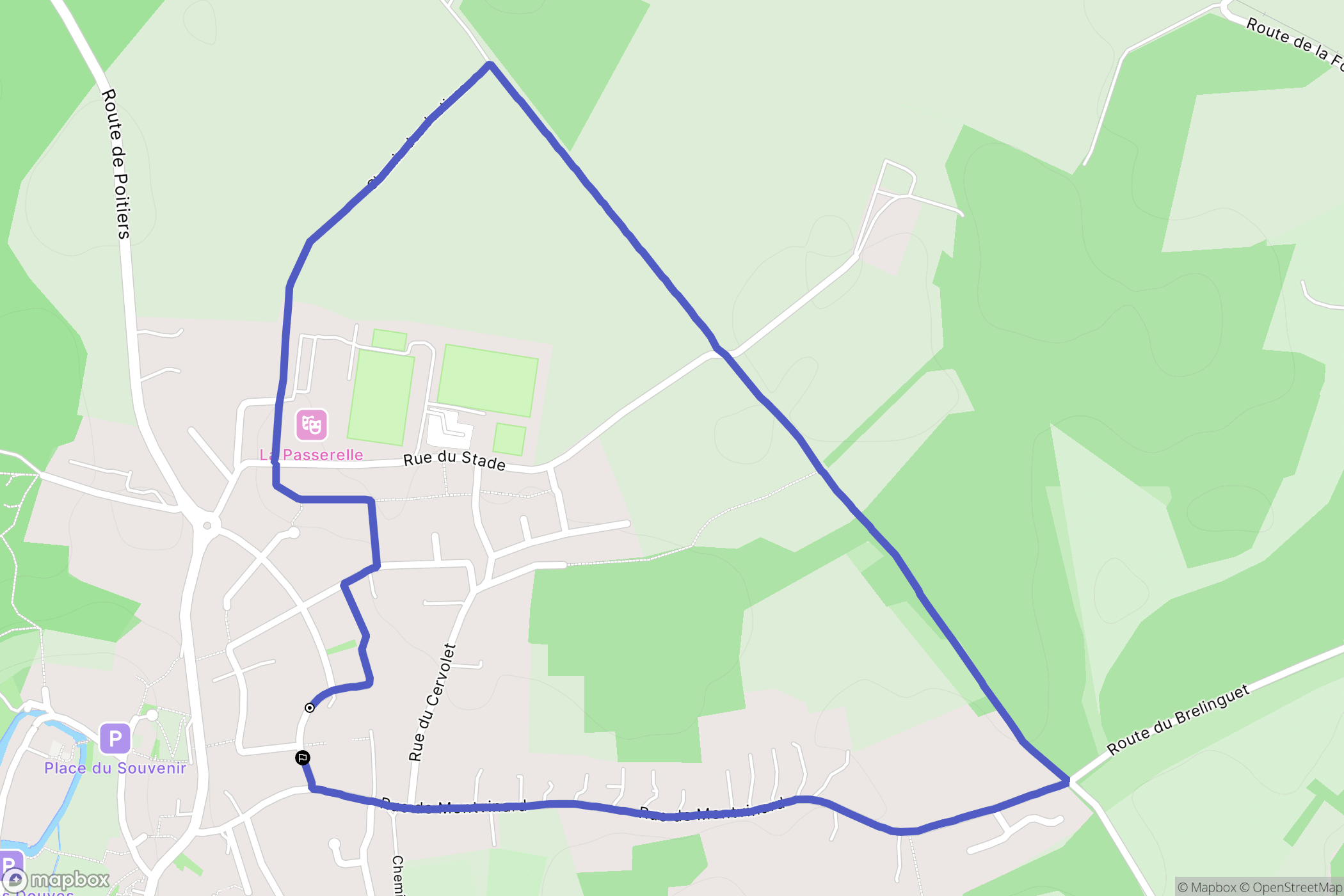 Nouaillé-Maupertuis : carte du parcours de randonnée - France