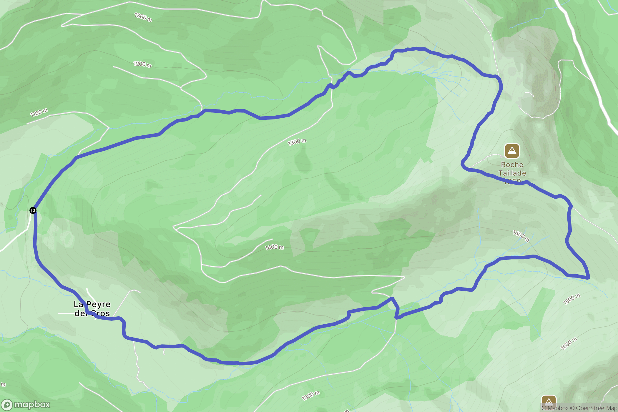 Le Fau : carte du parcours de randonnée - France