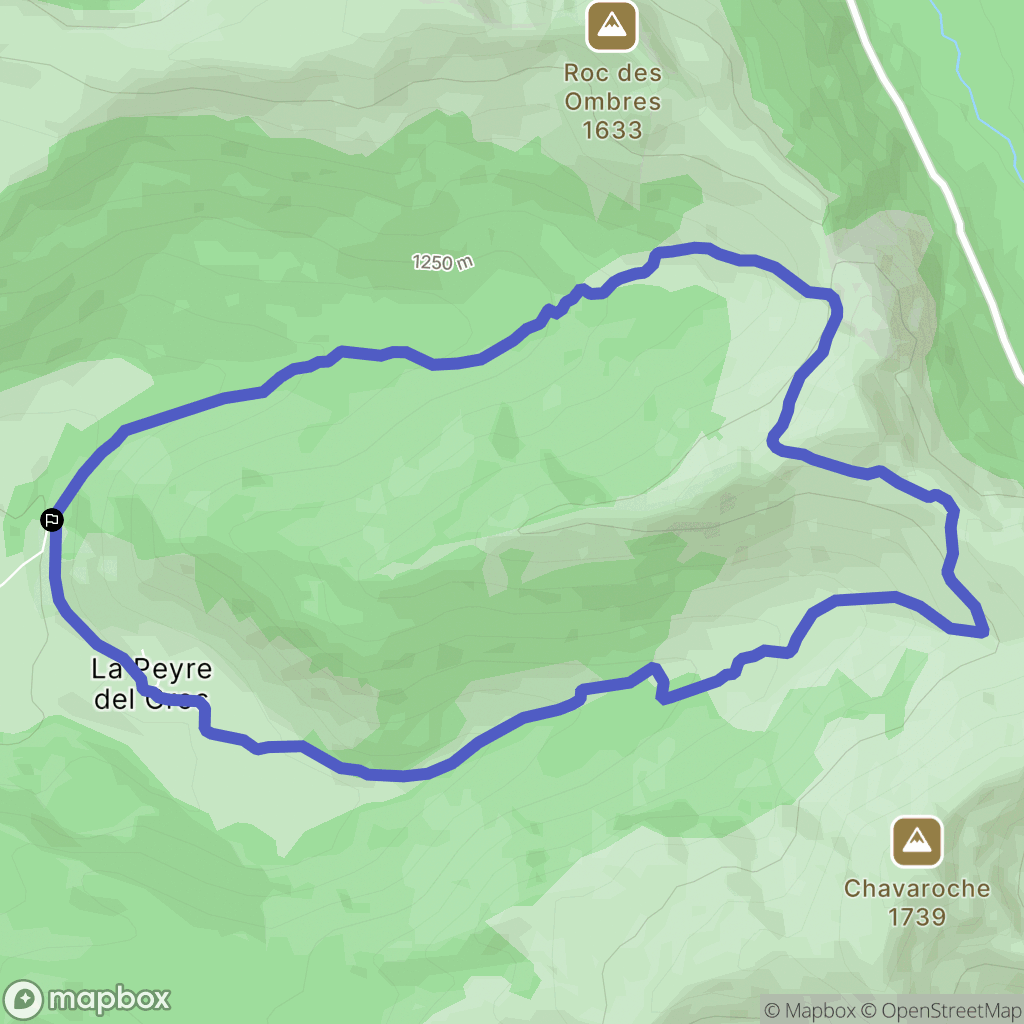 Le Fau : carte du parcours de randonnée - France