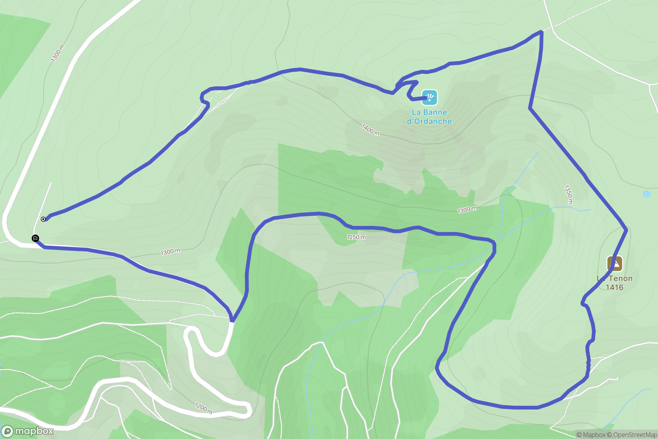 Murat-le-Quaire : carte du parcours de randonnée - France