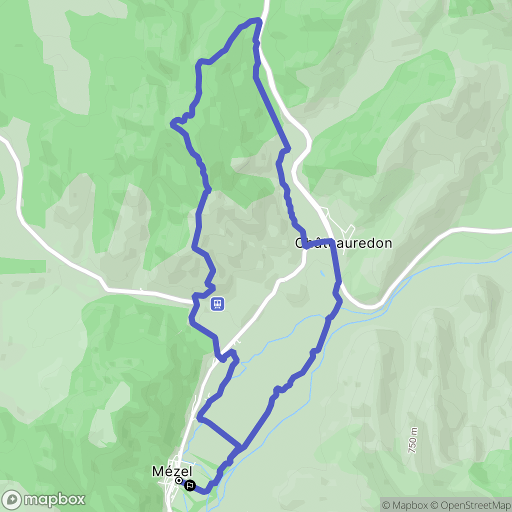 Mezel : carte du parcours de randonnée - France