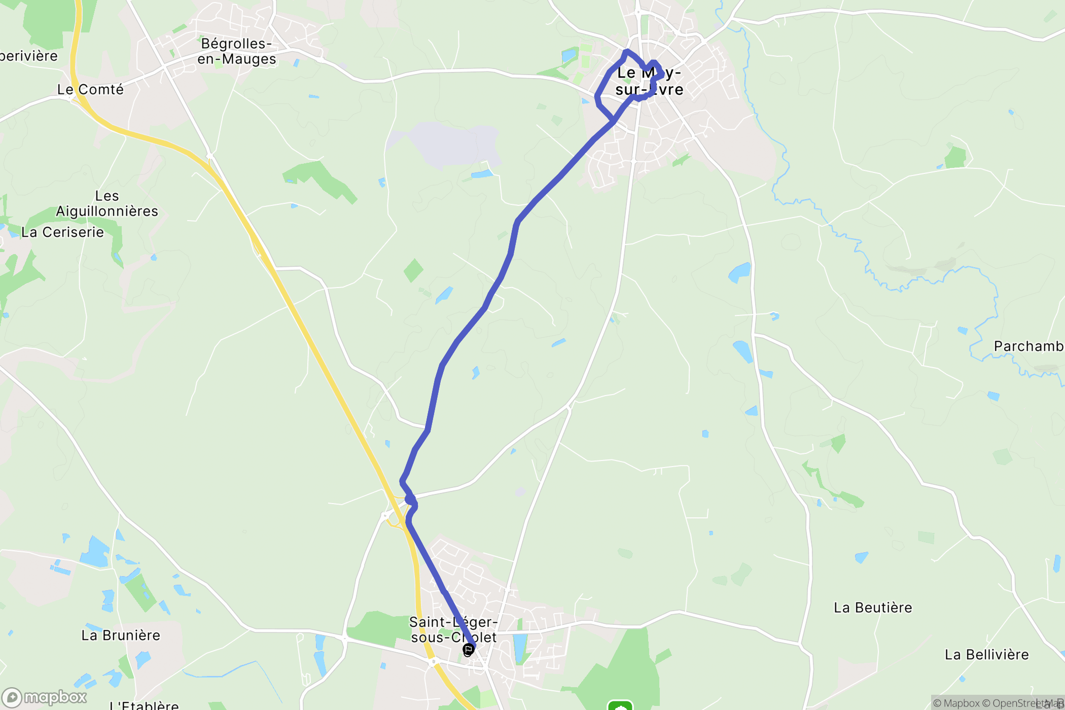 Saint-Léger-sous-Cholet : carte du parcours de randonnée - France