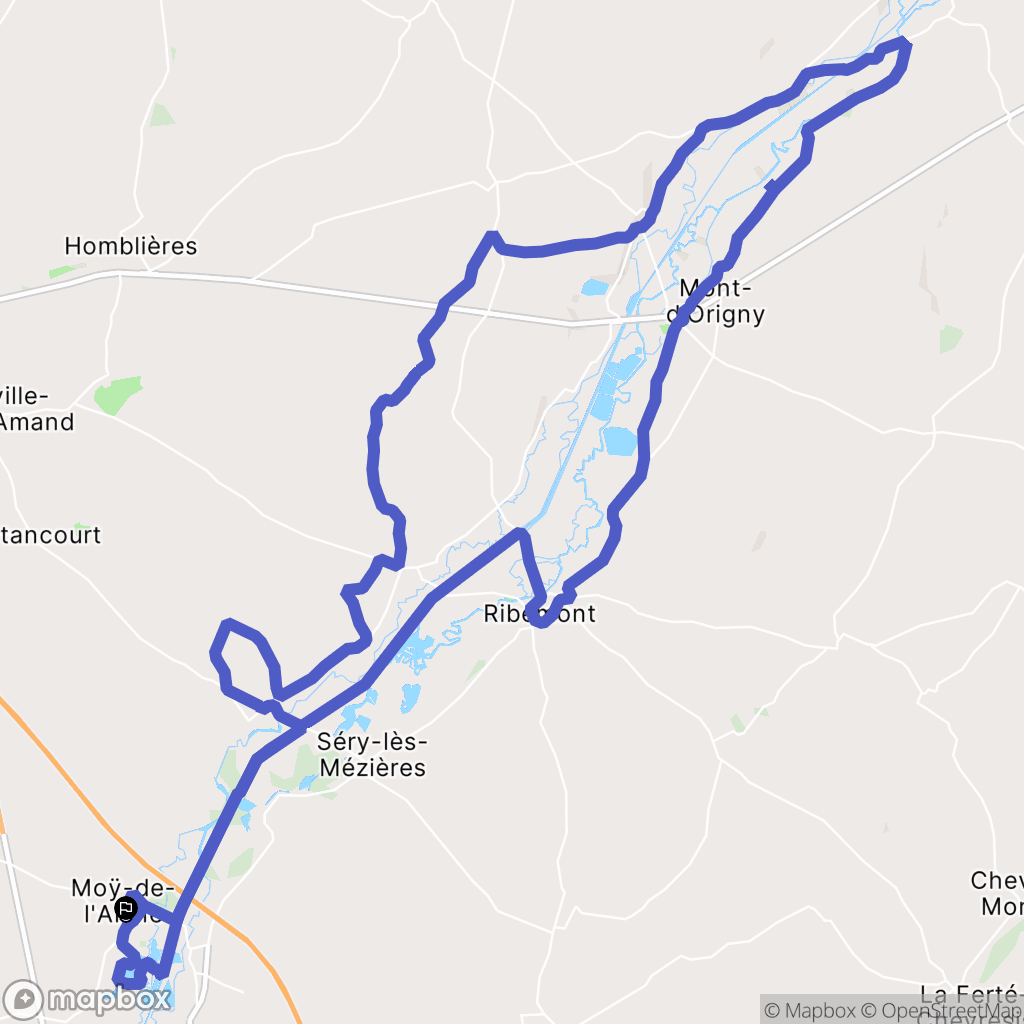 Moÿ-de-l'Aisne : carte du parcours de randonnée - France