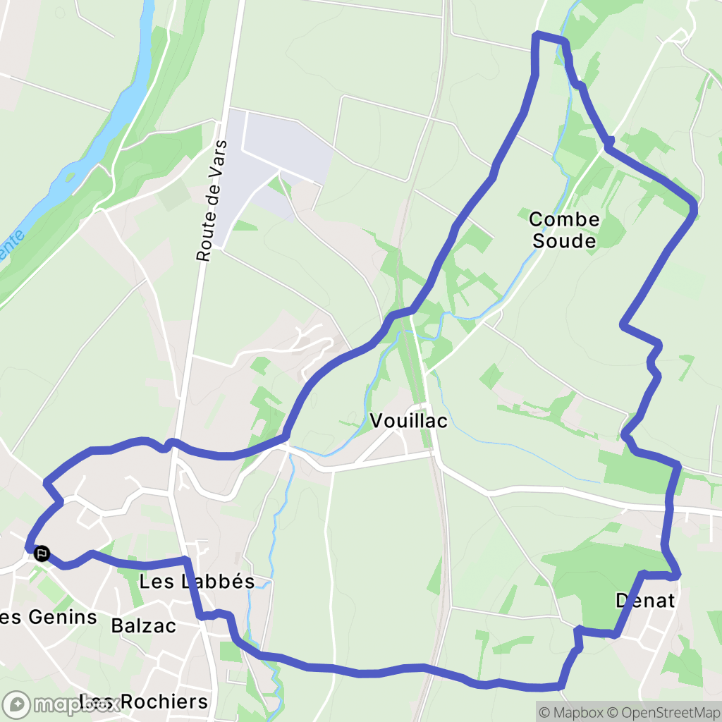 Balzac : carte du parcours de randonnée - France