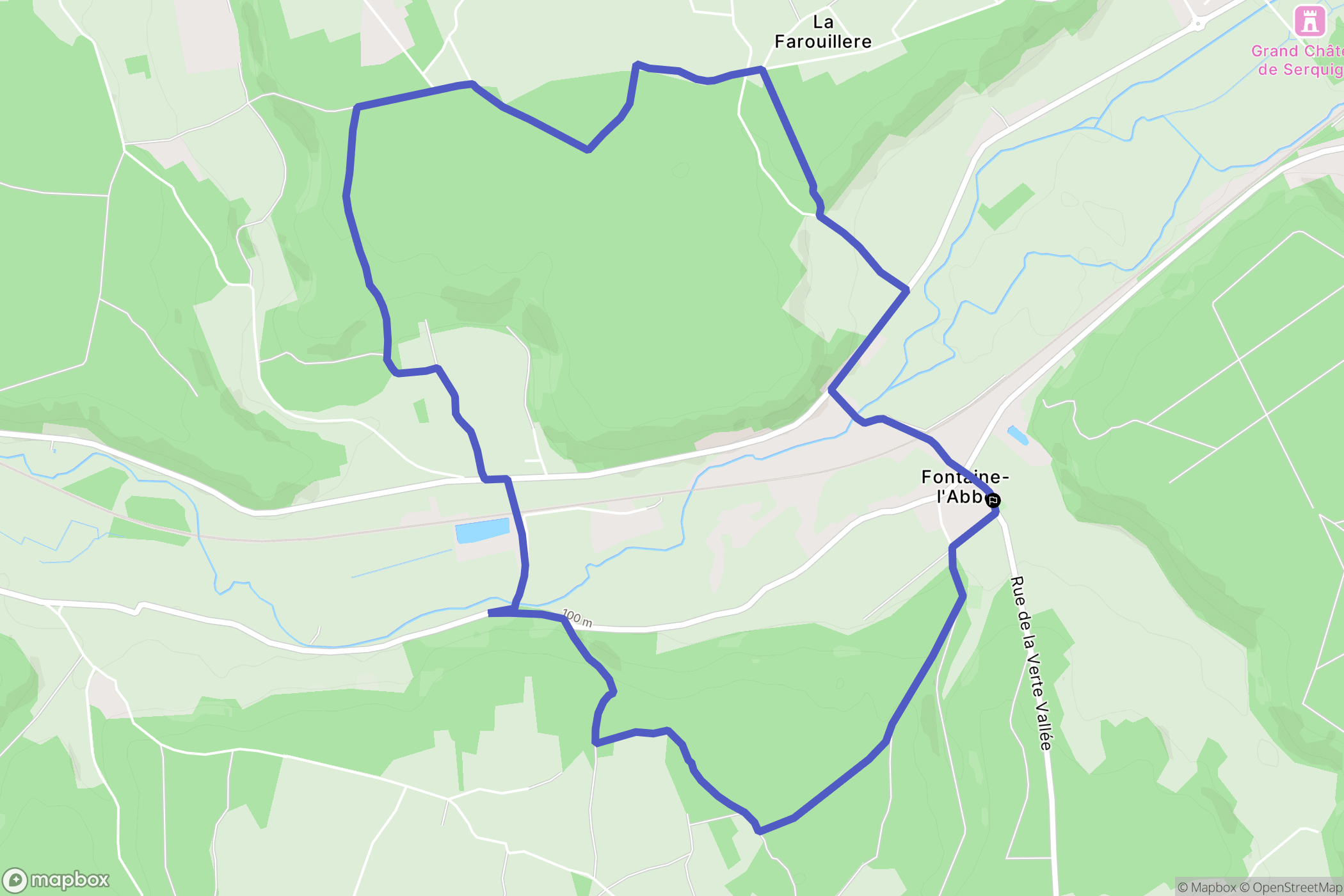 Fontaine-l'Abbé : carte du parcours de randonnée - France