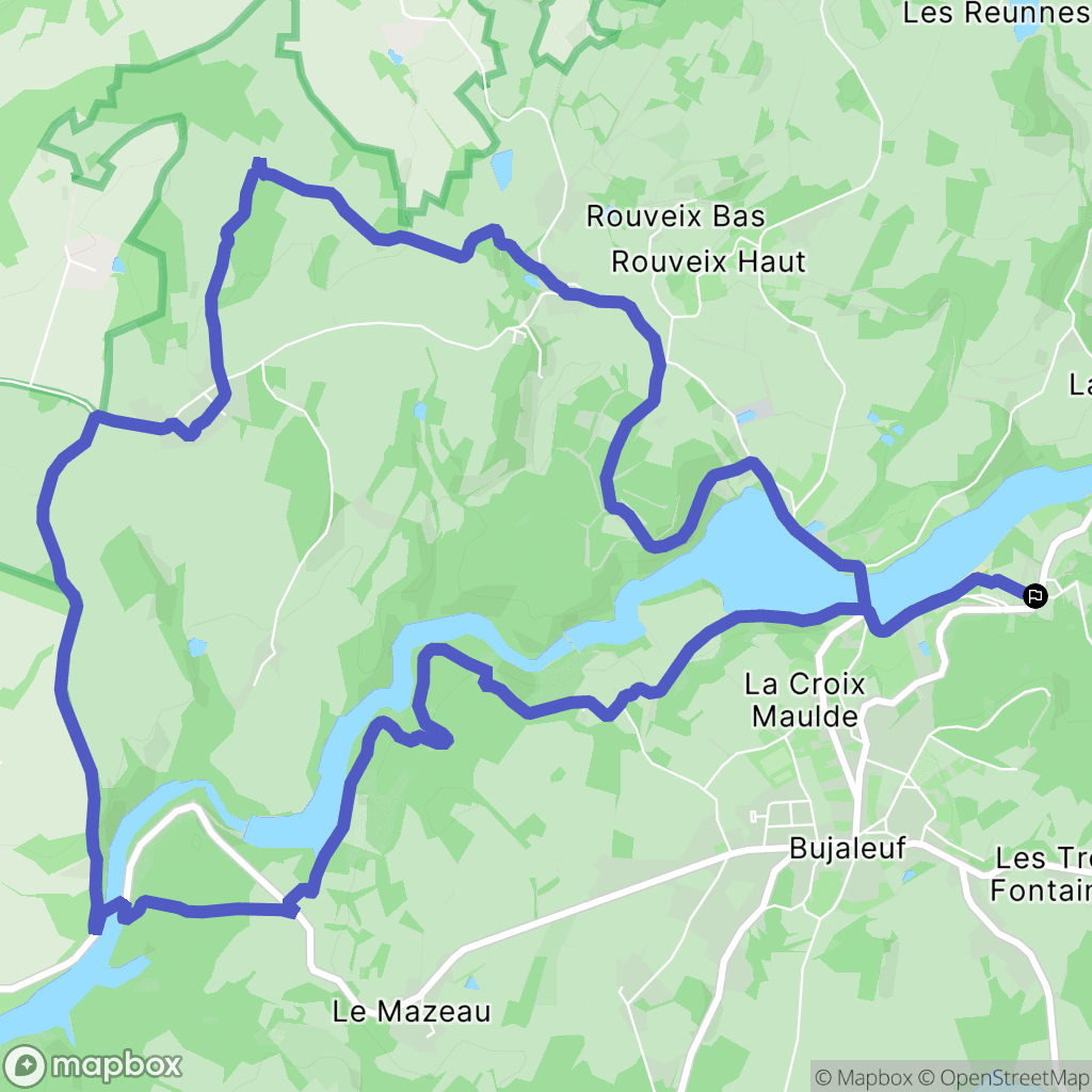 Bujaleuf : carte du parcours de randonnée - France