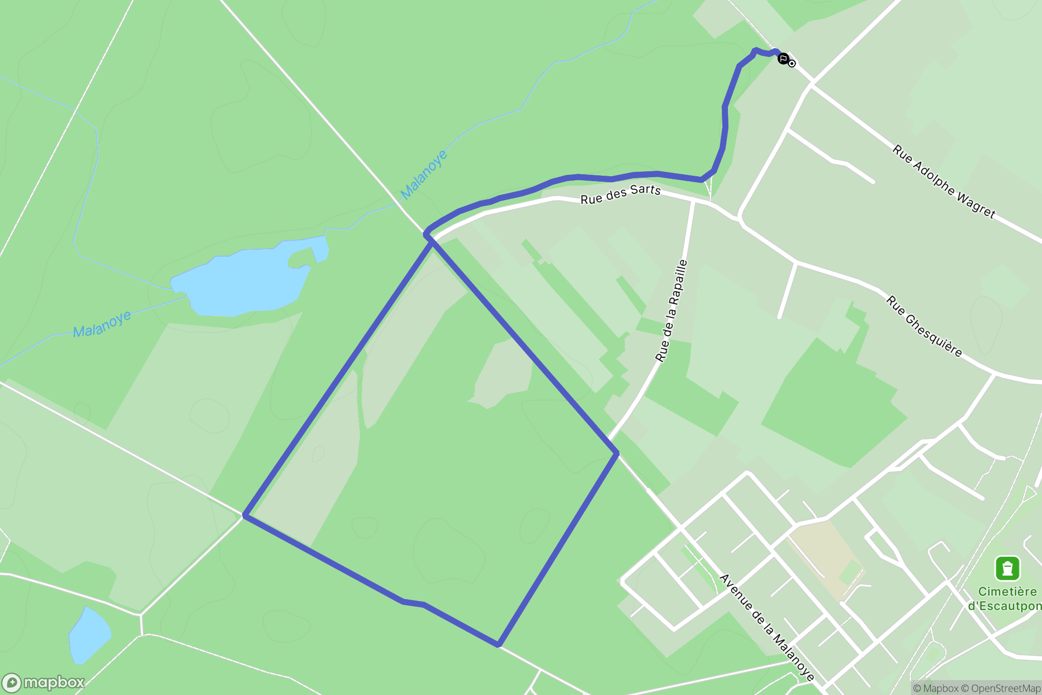 Escautpont : carte du parcours de randonnée - France