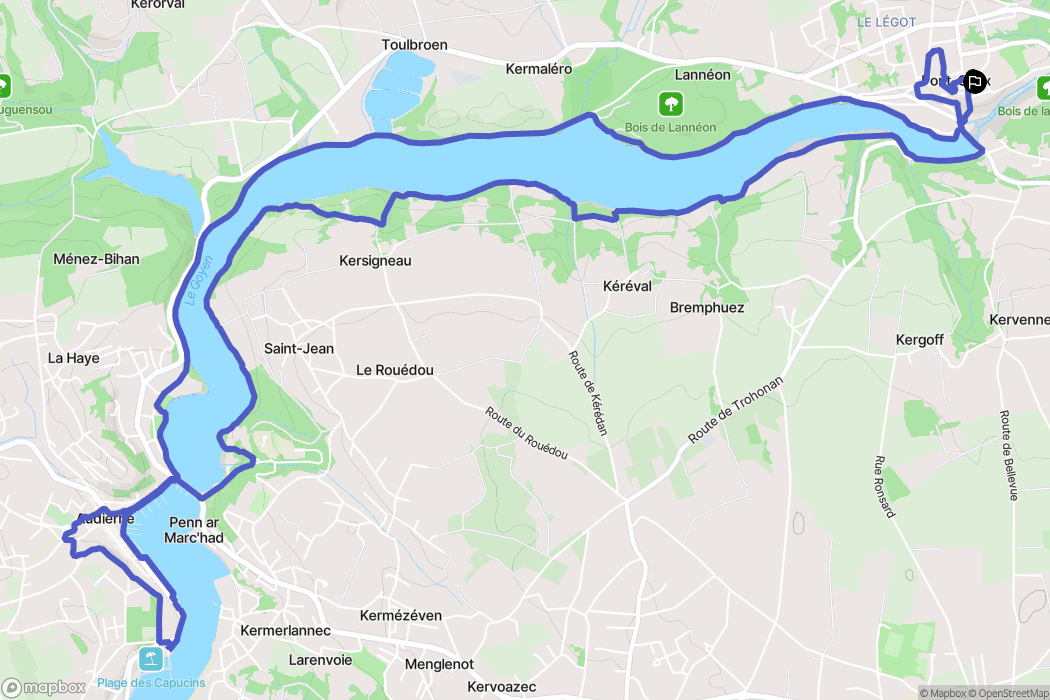 Pont-Croix : carte du parcours de randonnée - France