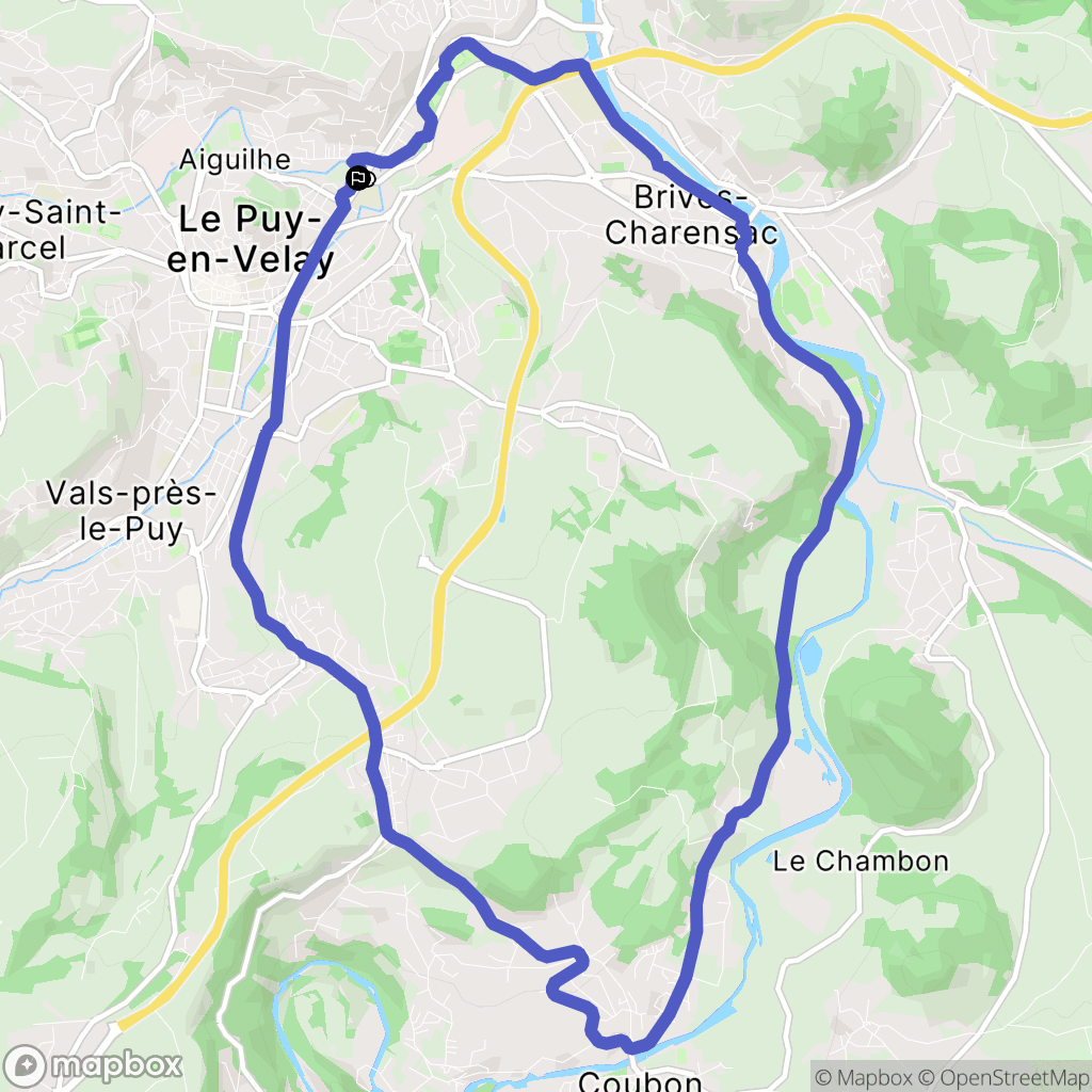 Le Puy-en-Velay : carte du parcours de randonnée - France