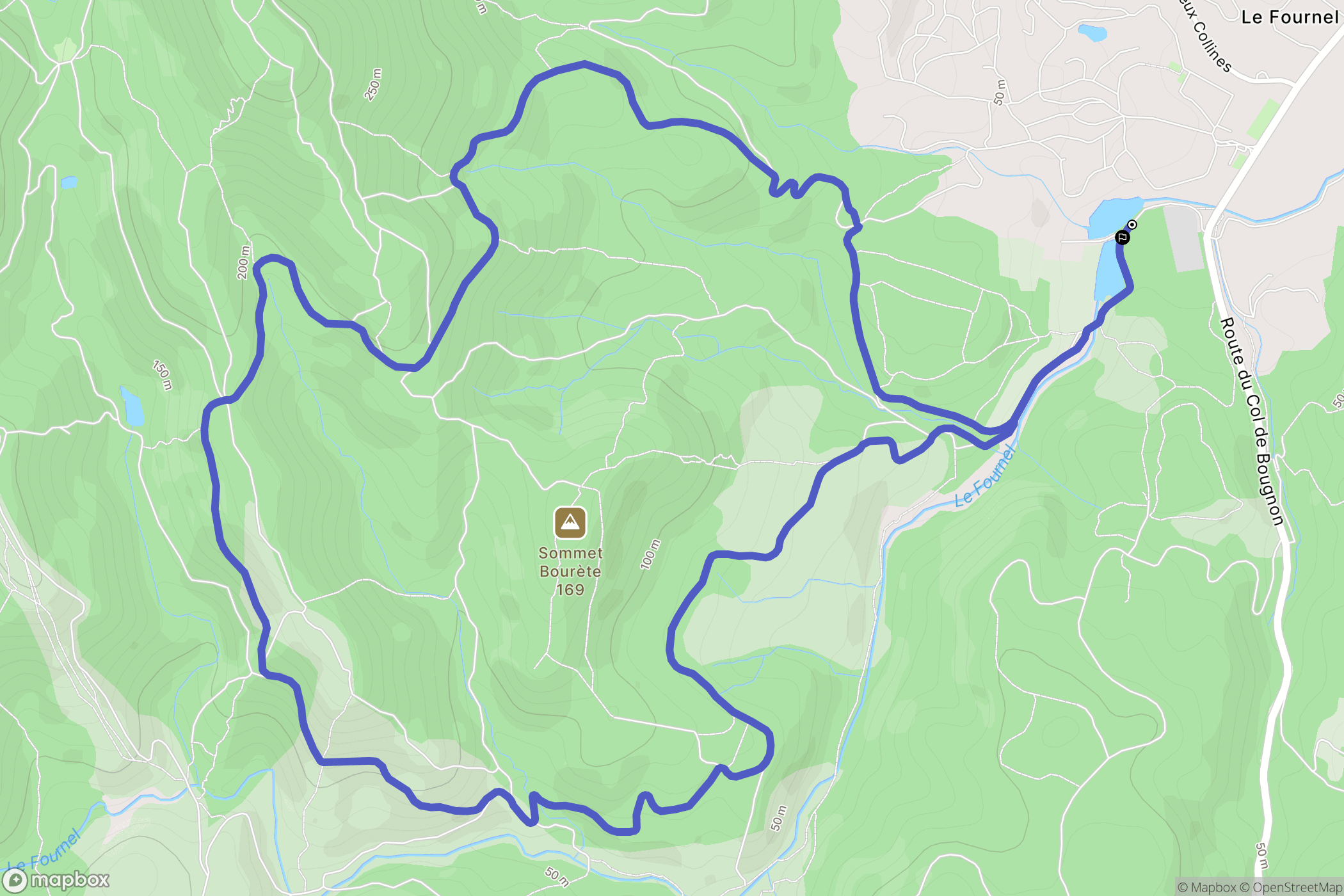 Roquebrune-sur-Argens : carte du parcours de randonnée - France