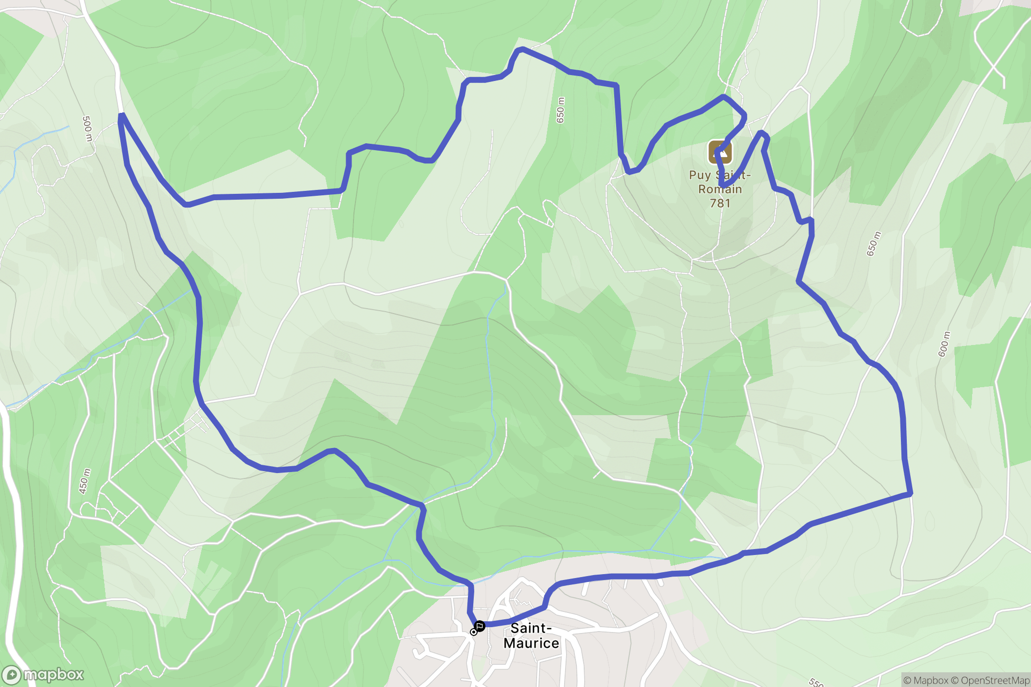 Saint-Maurice : carte du parcours de randonnée - France