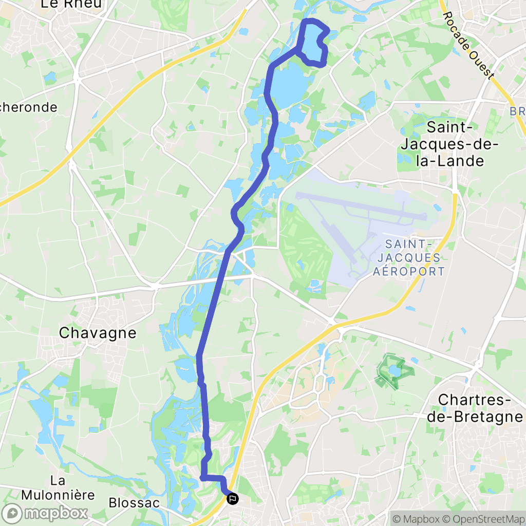 Bruz : carte du parcours de randonnée - France