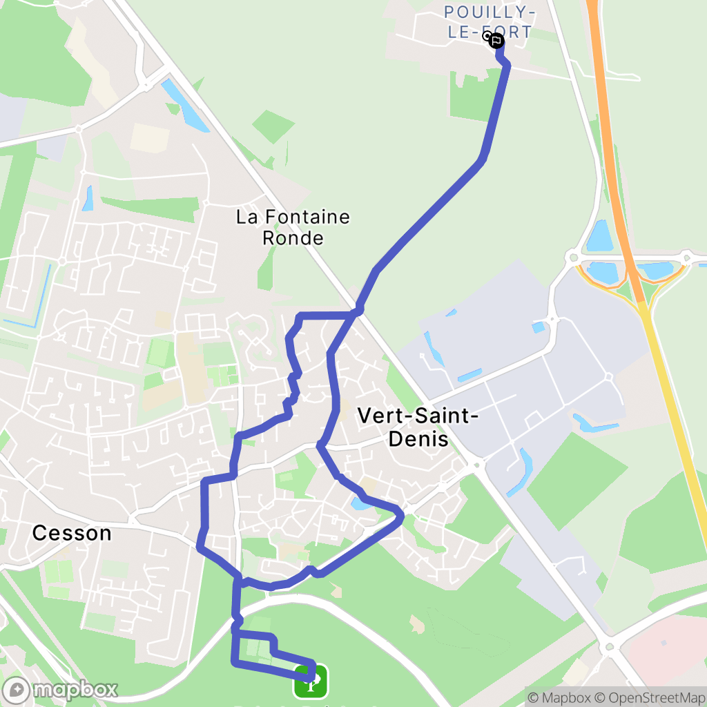 Vert-Saint-Denis : carte du parcours de randonnée - France