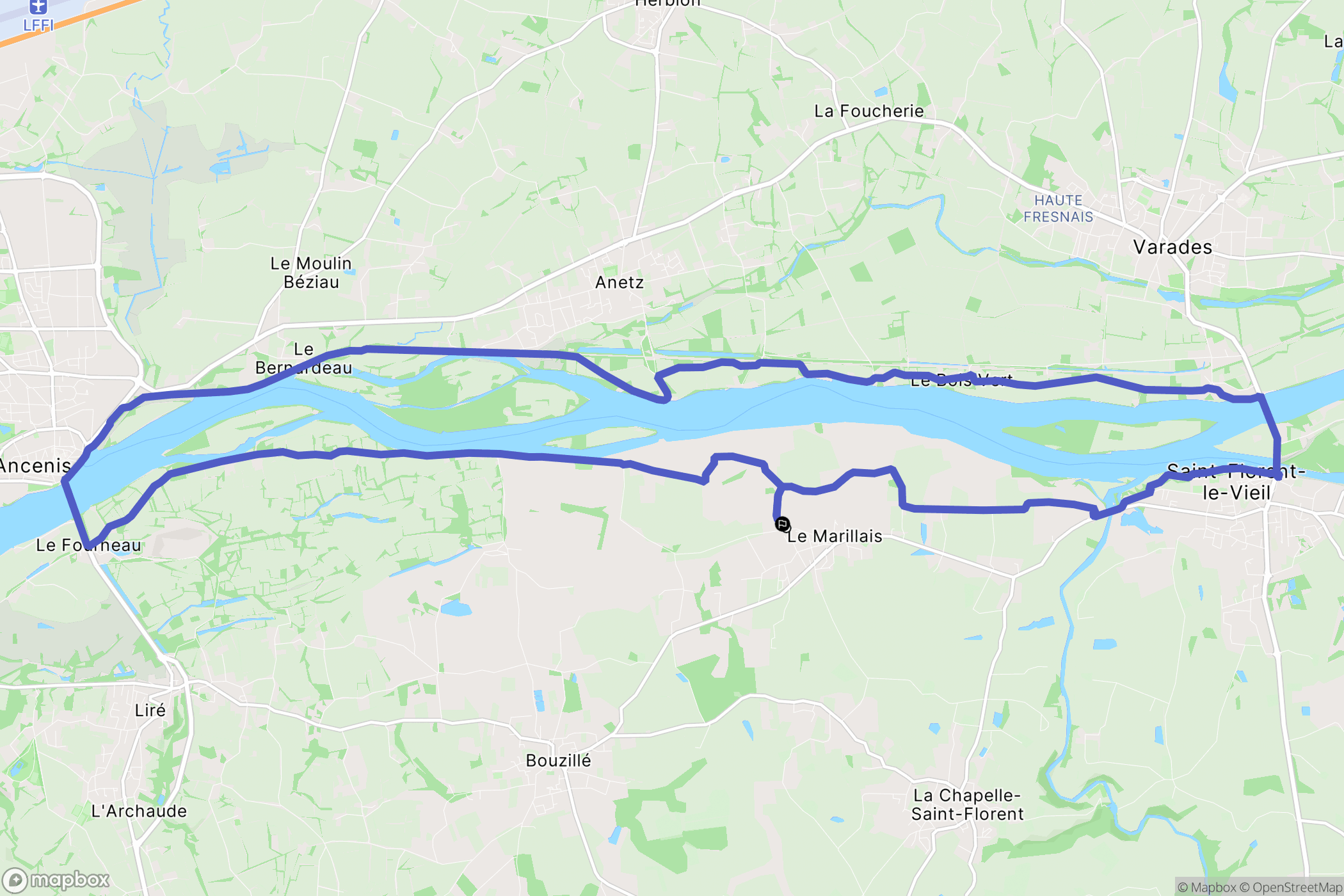 Mauges-sur-Loire : carte du parcours de randonnée - France