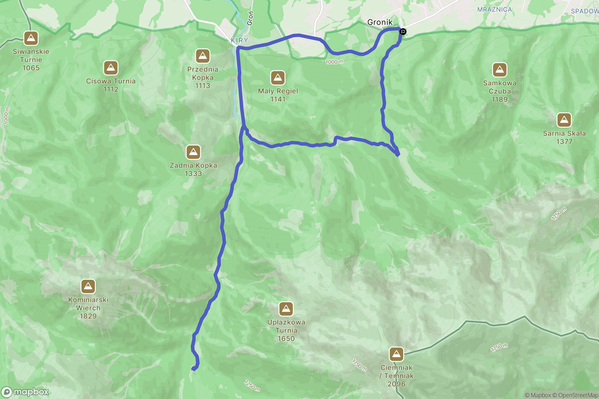 Zakopane: mapa trasy - Poland