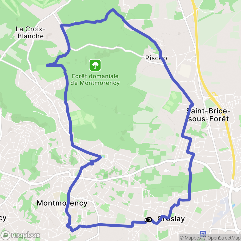 Groslay : carte du parcours de randonnée - France