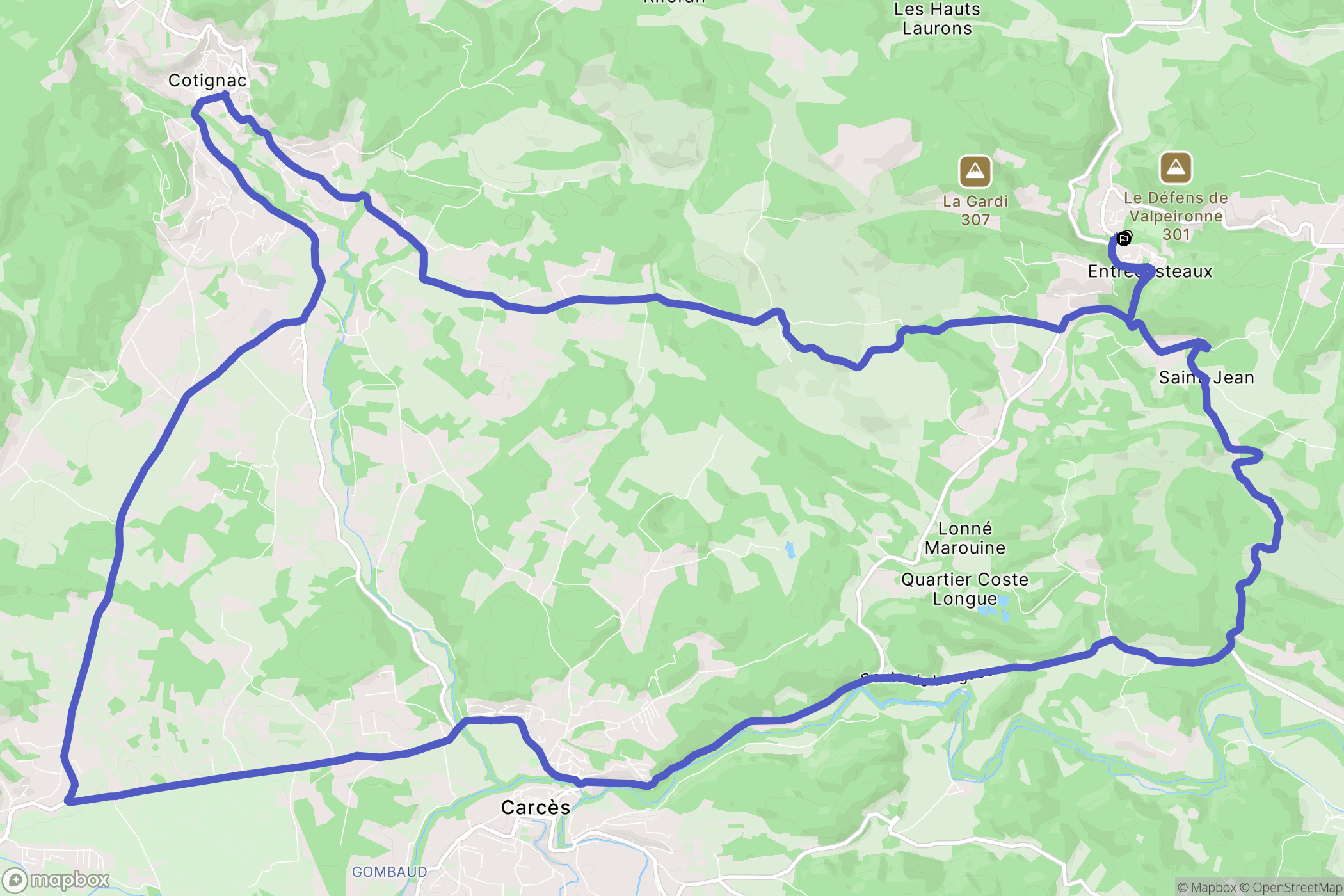 Entrecasteaux : carte du parcours de randonnée - France