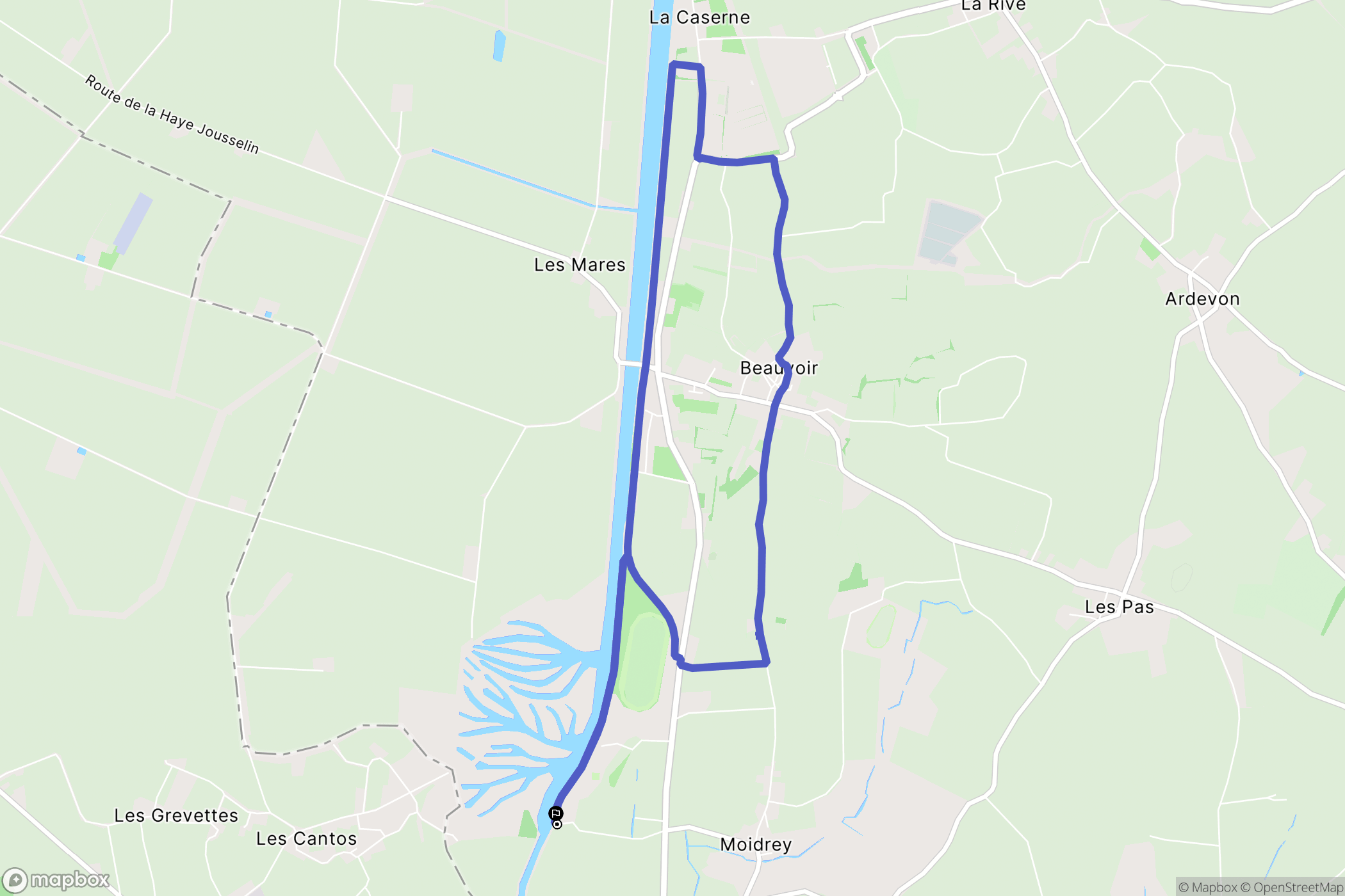 Pontorson : carte du parcours de randonnée - France