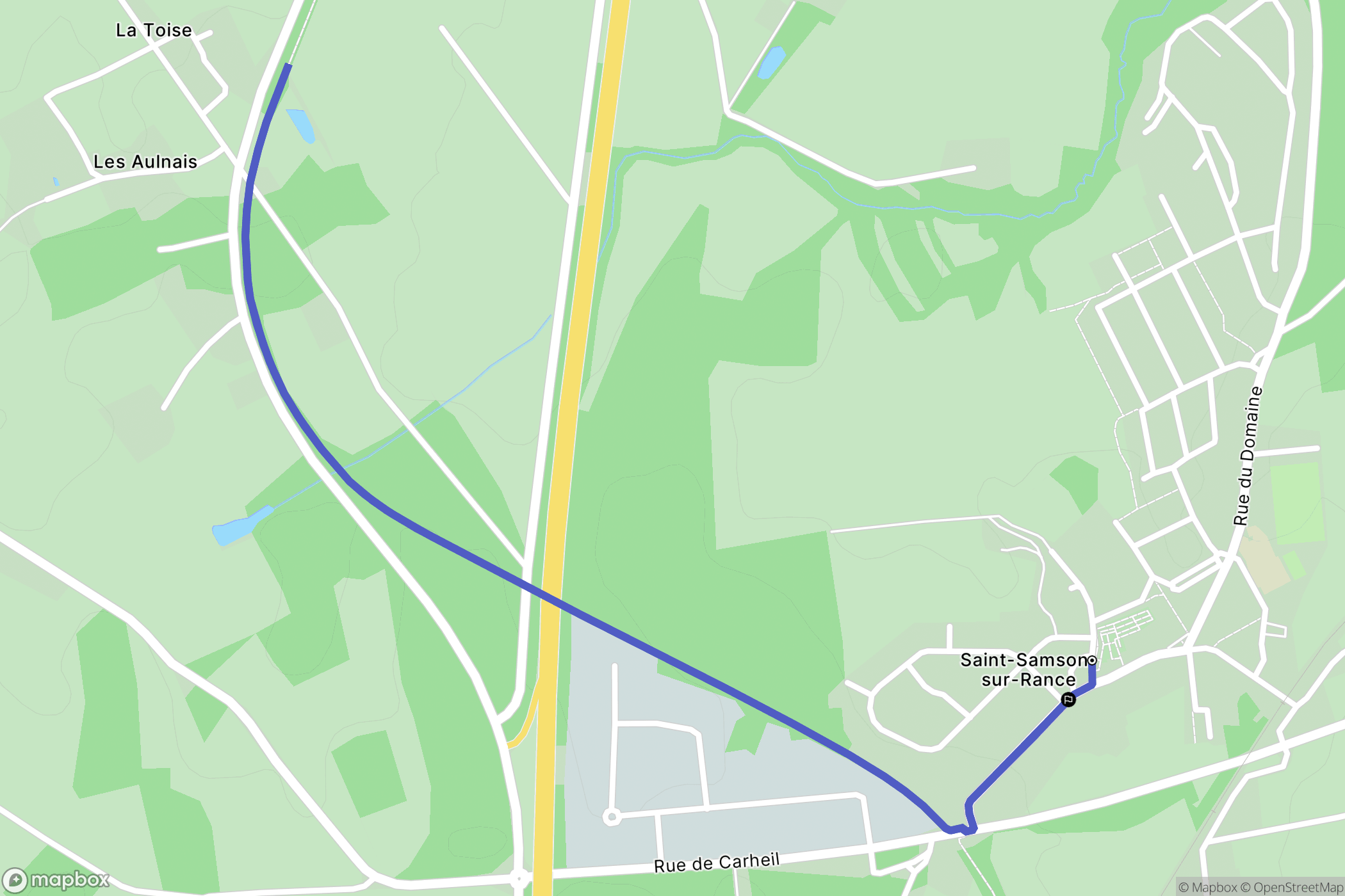 Saint-Samson-sur-Rance : carte du parcours de randonnée - France