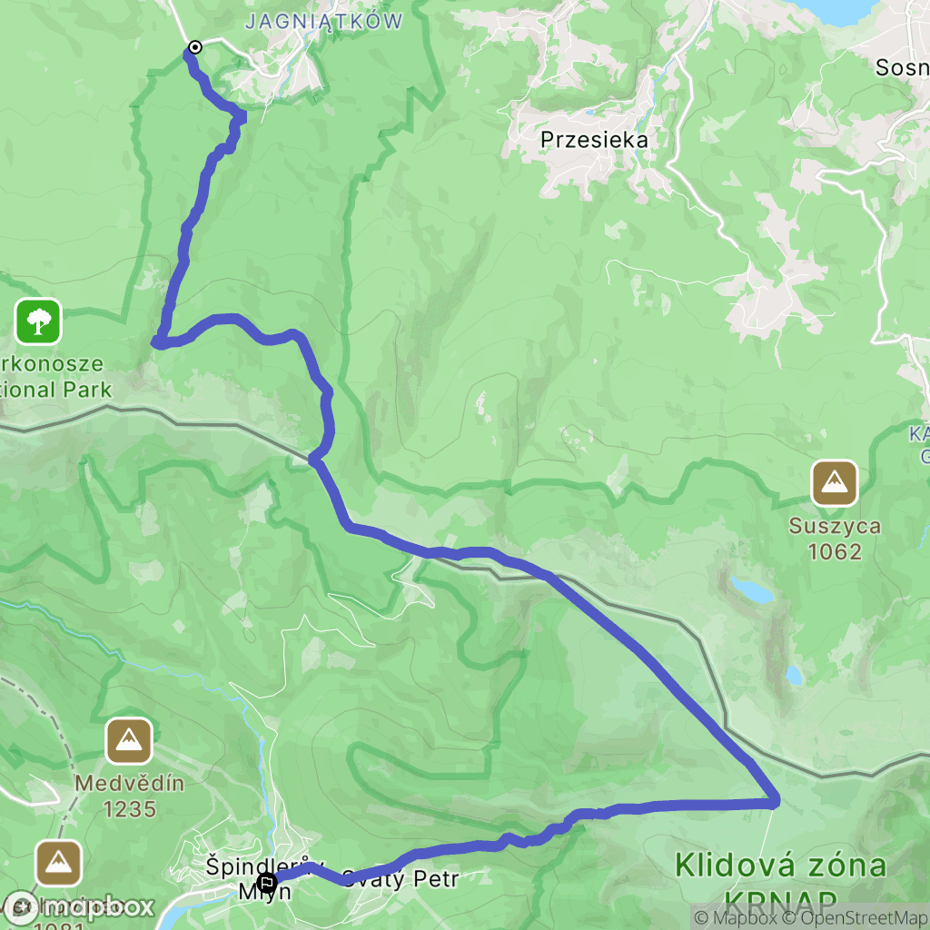 Jelenia Góra: mapa trasy - Poland