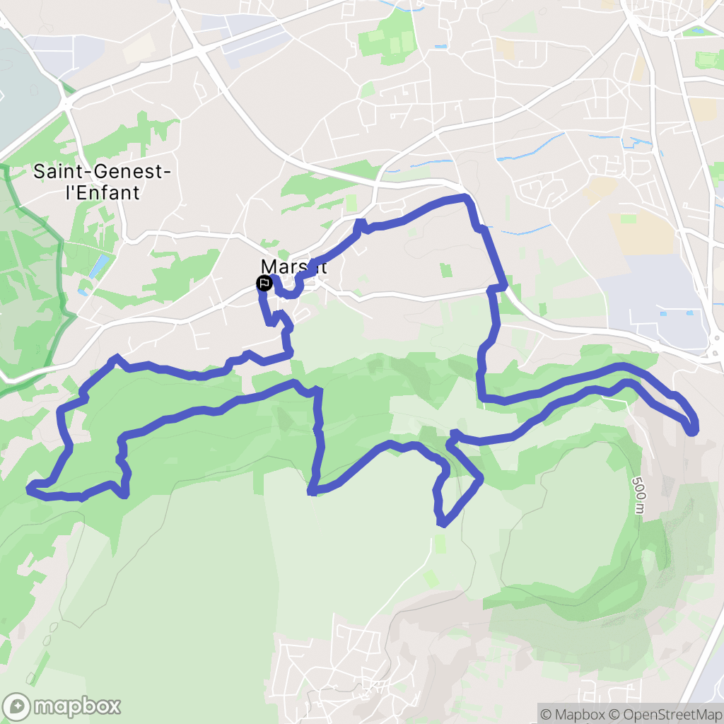 Marsat : carte du parcours de randonnée - France