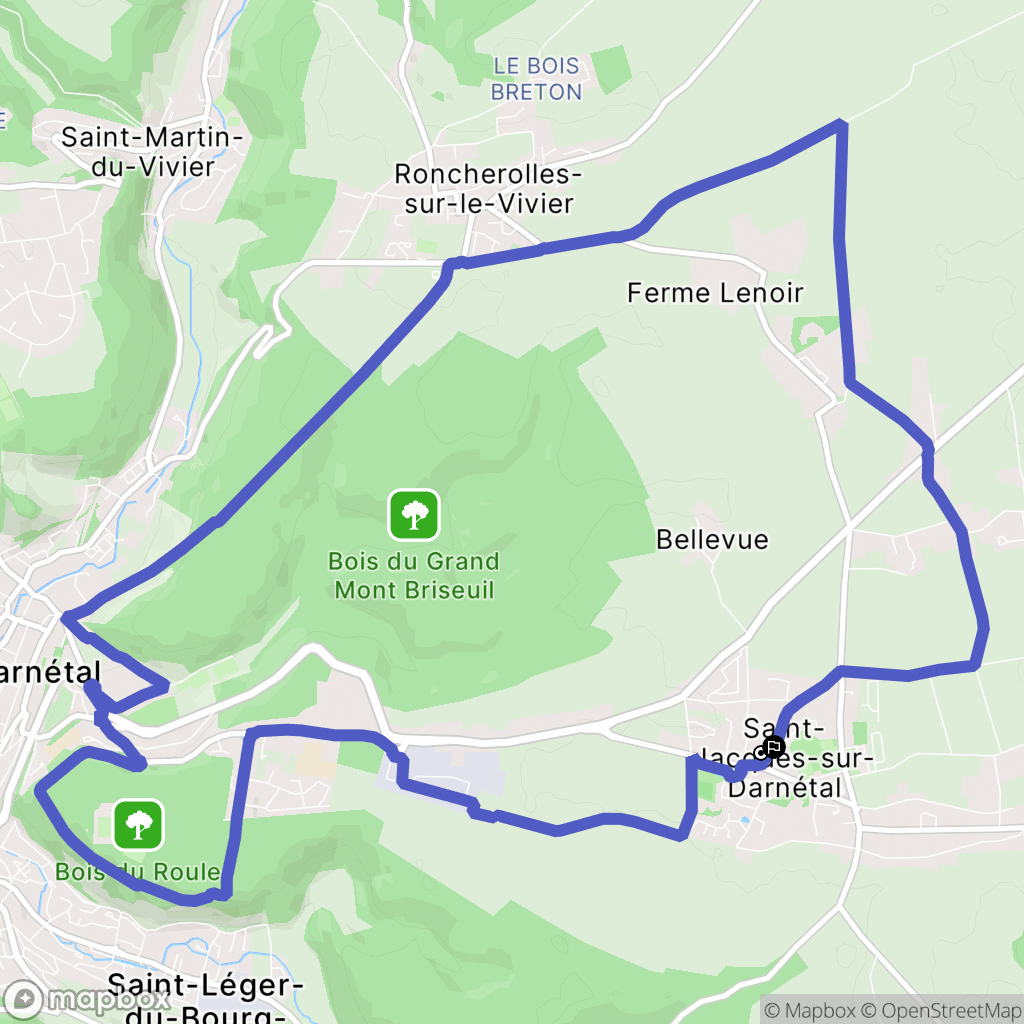Saint-Jacques-sur-Darnétal : carte du parcours de randonnée - France