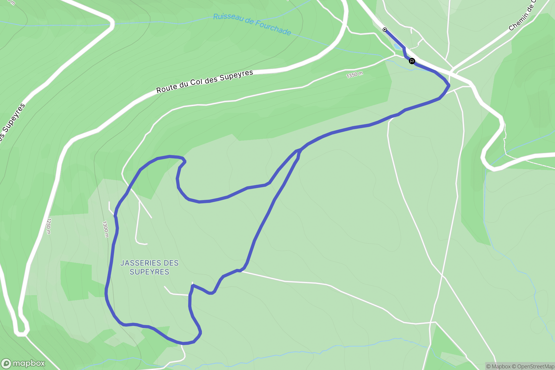 Valcivières : carte du parcours de randonnée - France