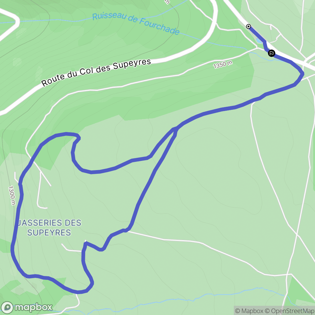 Valcivières : carte du parcours de randonnée - France