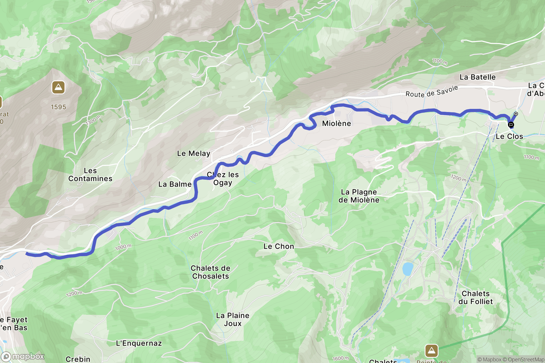 La Chapelle-d'Abondance : carte du parcours de randonnée - France