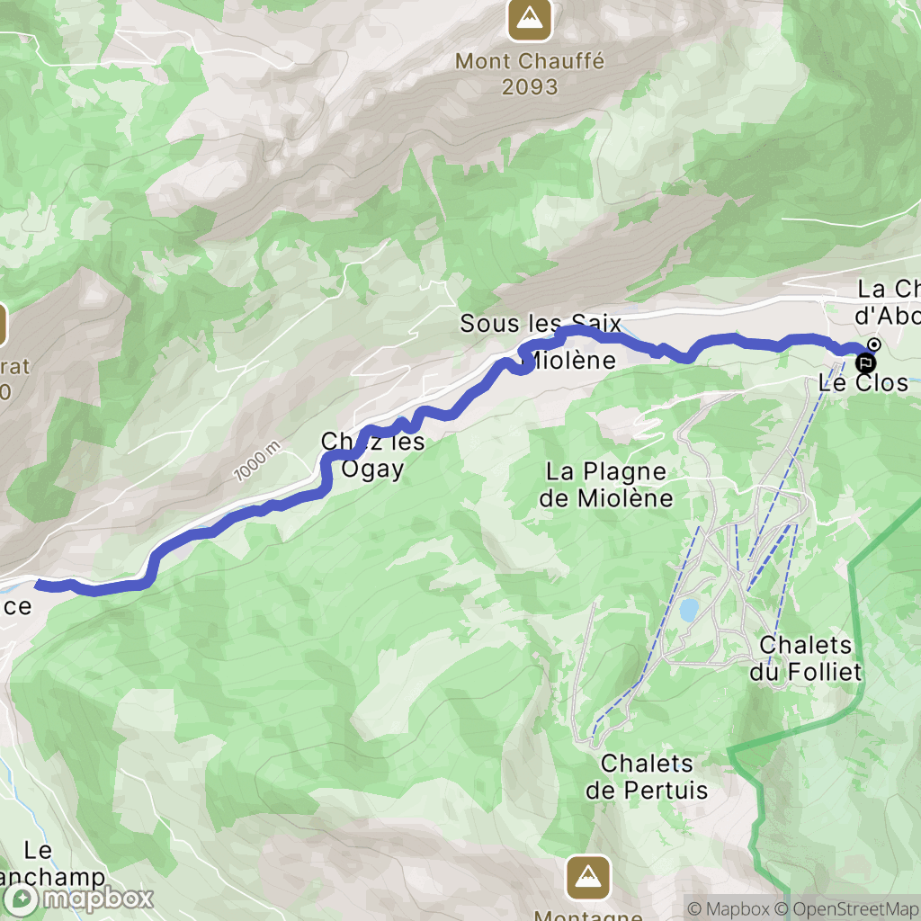 La Chapelle-d'Abondance : carte du parcours de randonnée - France