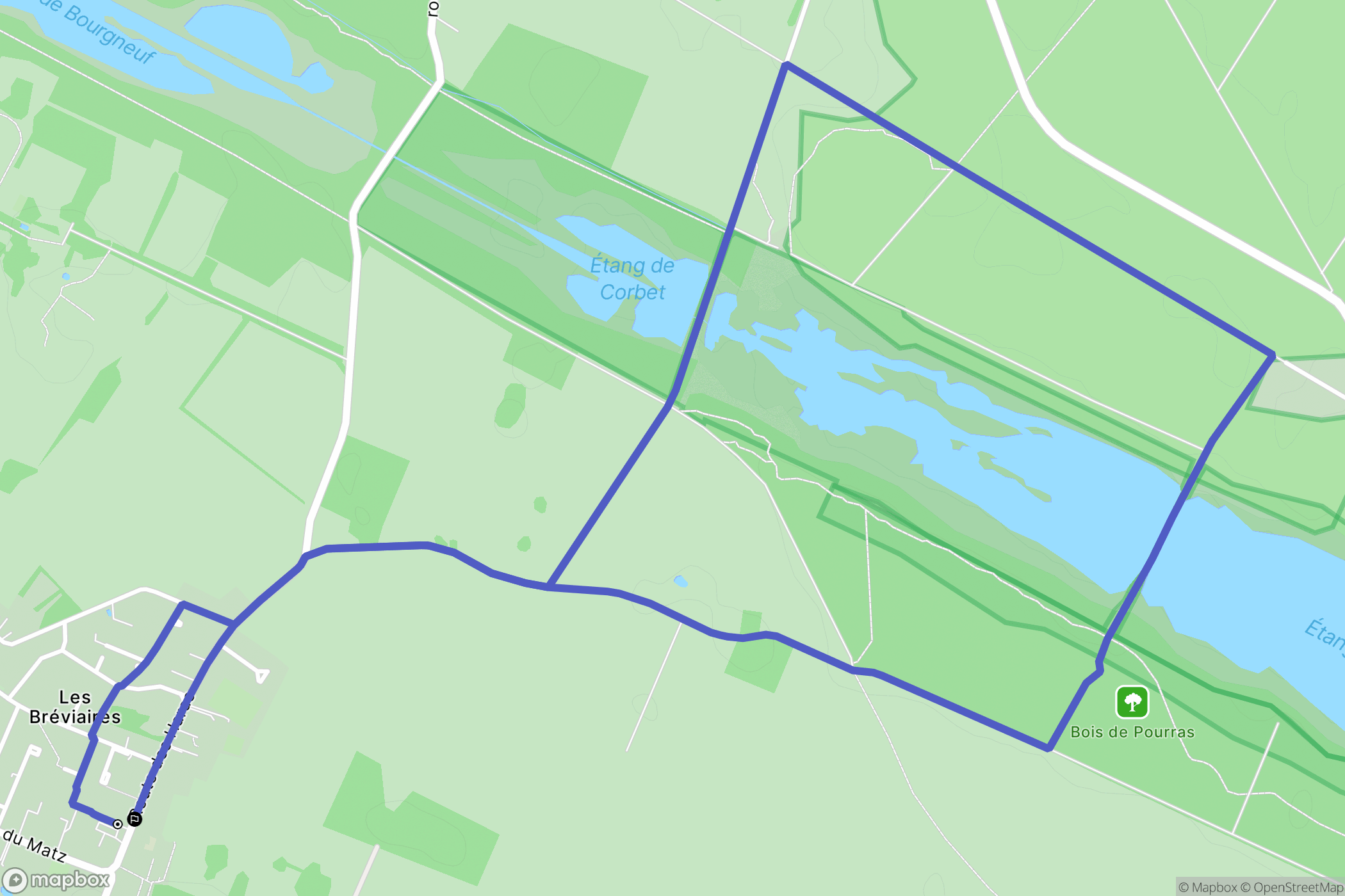 Les Bréviaires : carte du parcours de randonnée - France