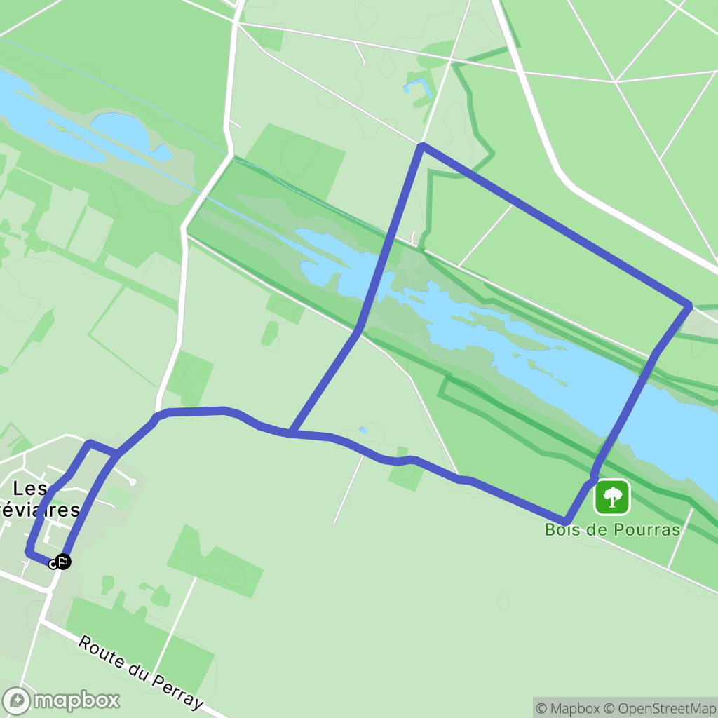 Les Bréviaires : carte du parcours de randonnée - France