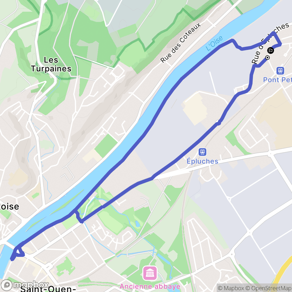 Saint-Ouen-l'Aumône : carte du parcours de randonnée - France