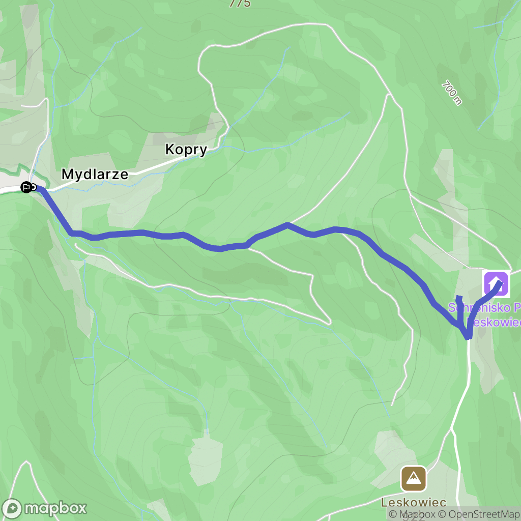 Rzyki: mapa trasy - Poland