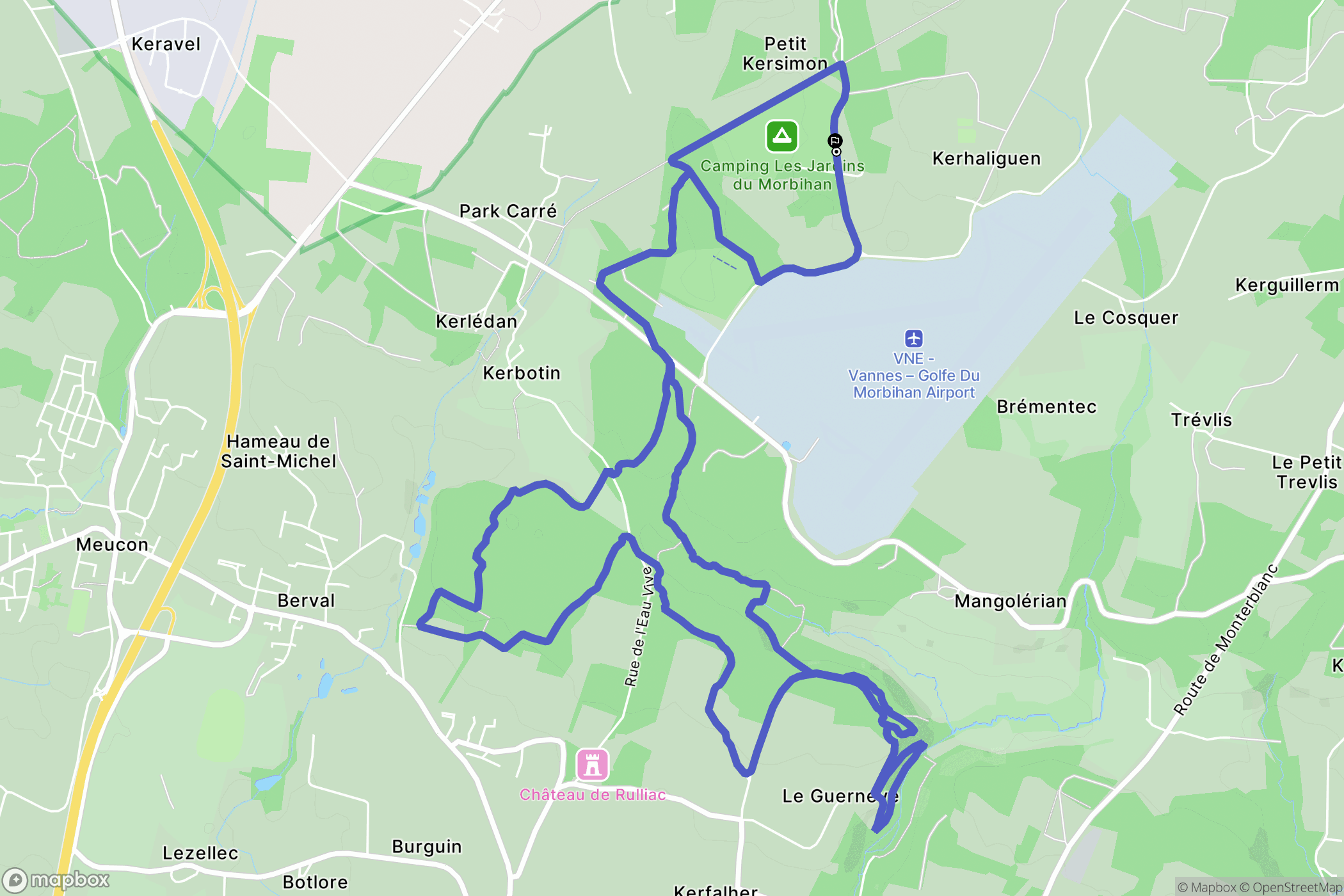 Monterblanc : carte du parcours de randonnée - France