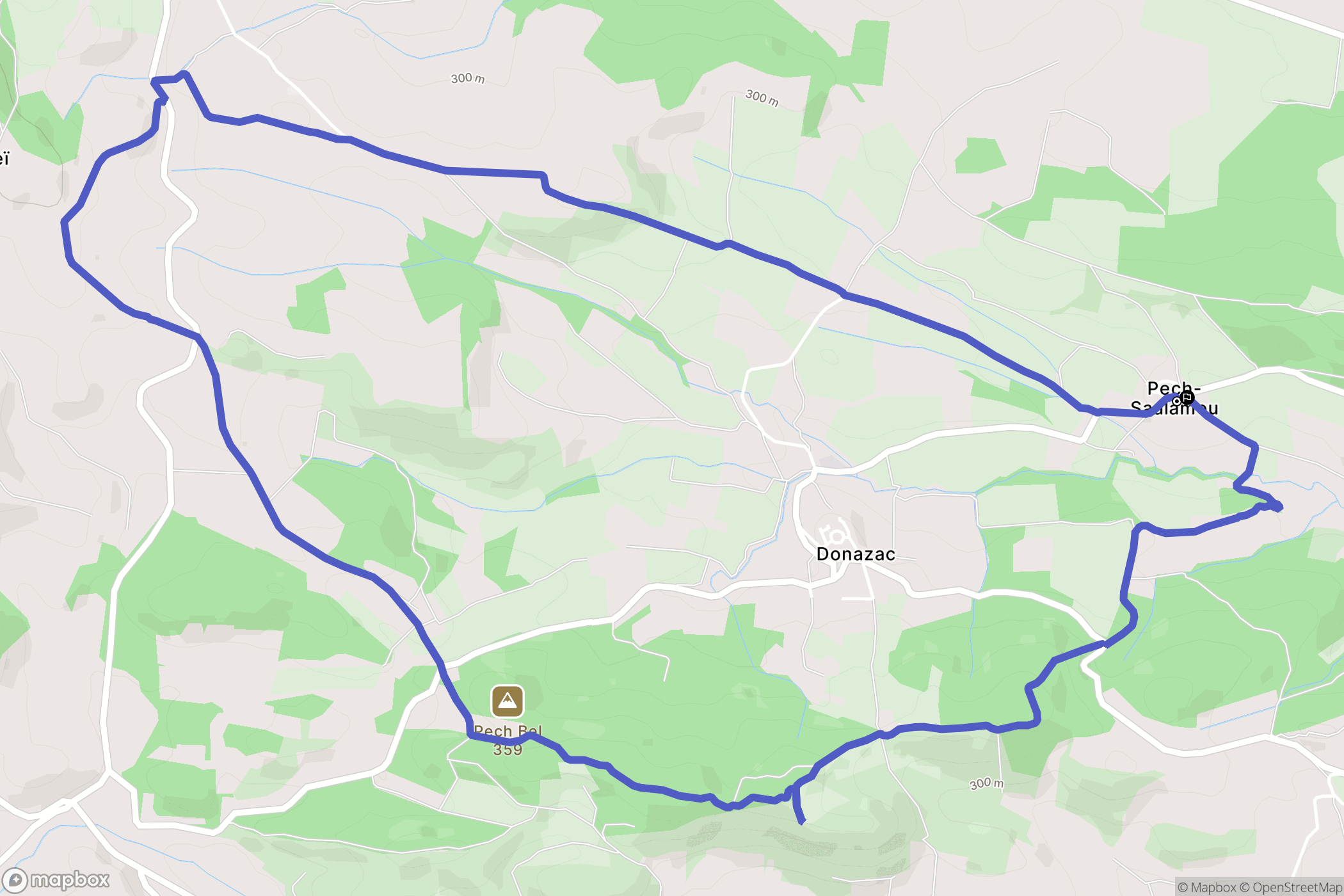 Donazac : carte du parcours de randonnée - France