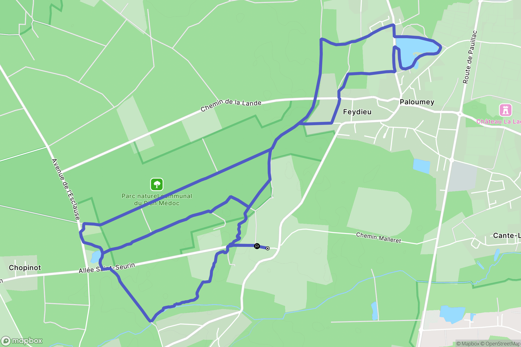 Le Pian-Médoc : carte du parcours de randonnée - France